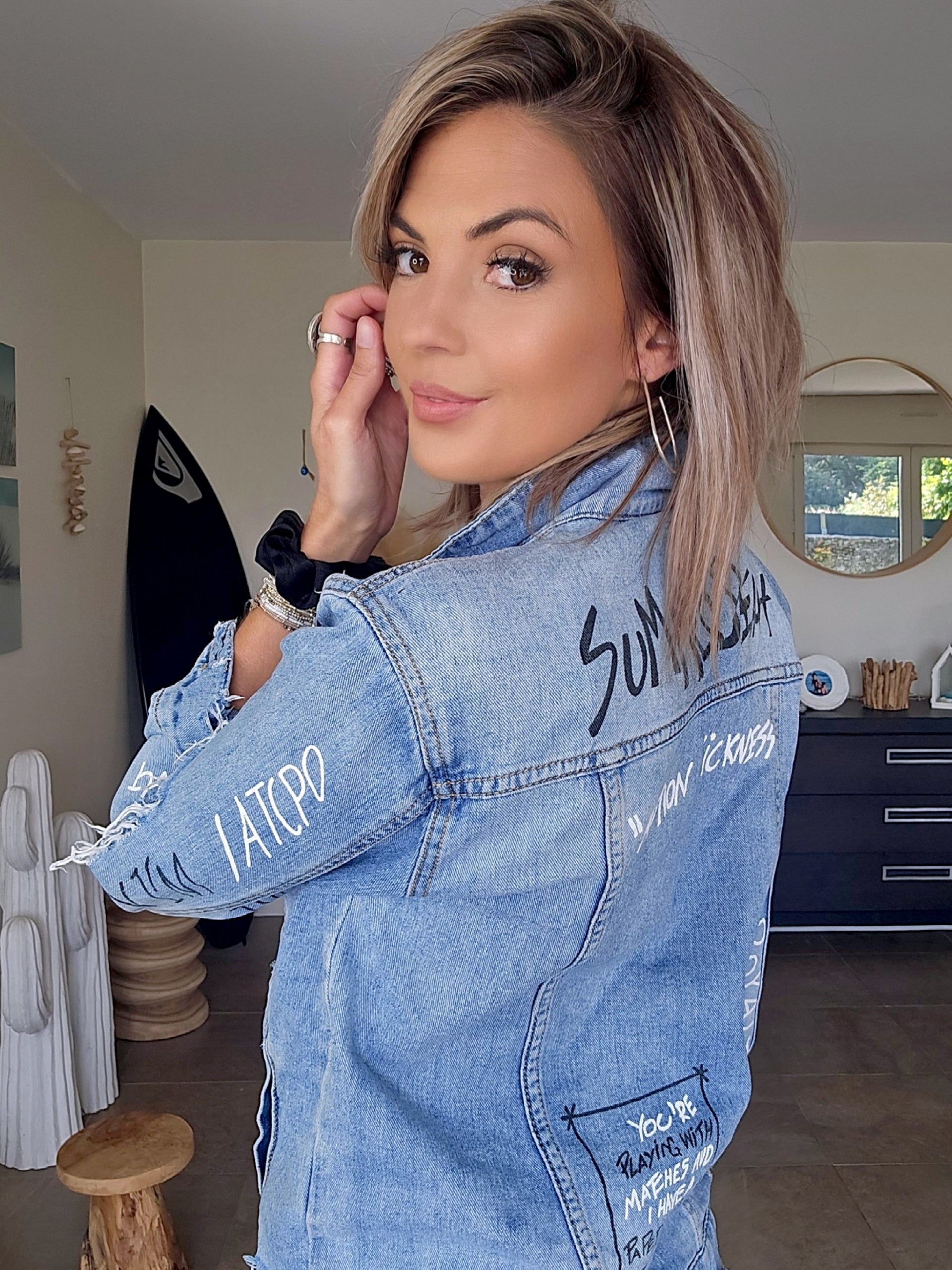 Veste tags en denim