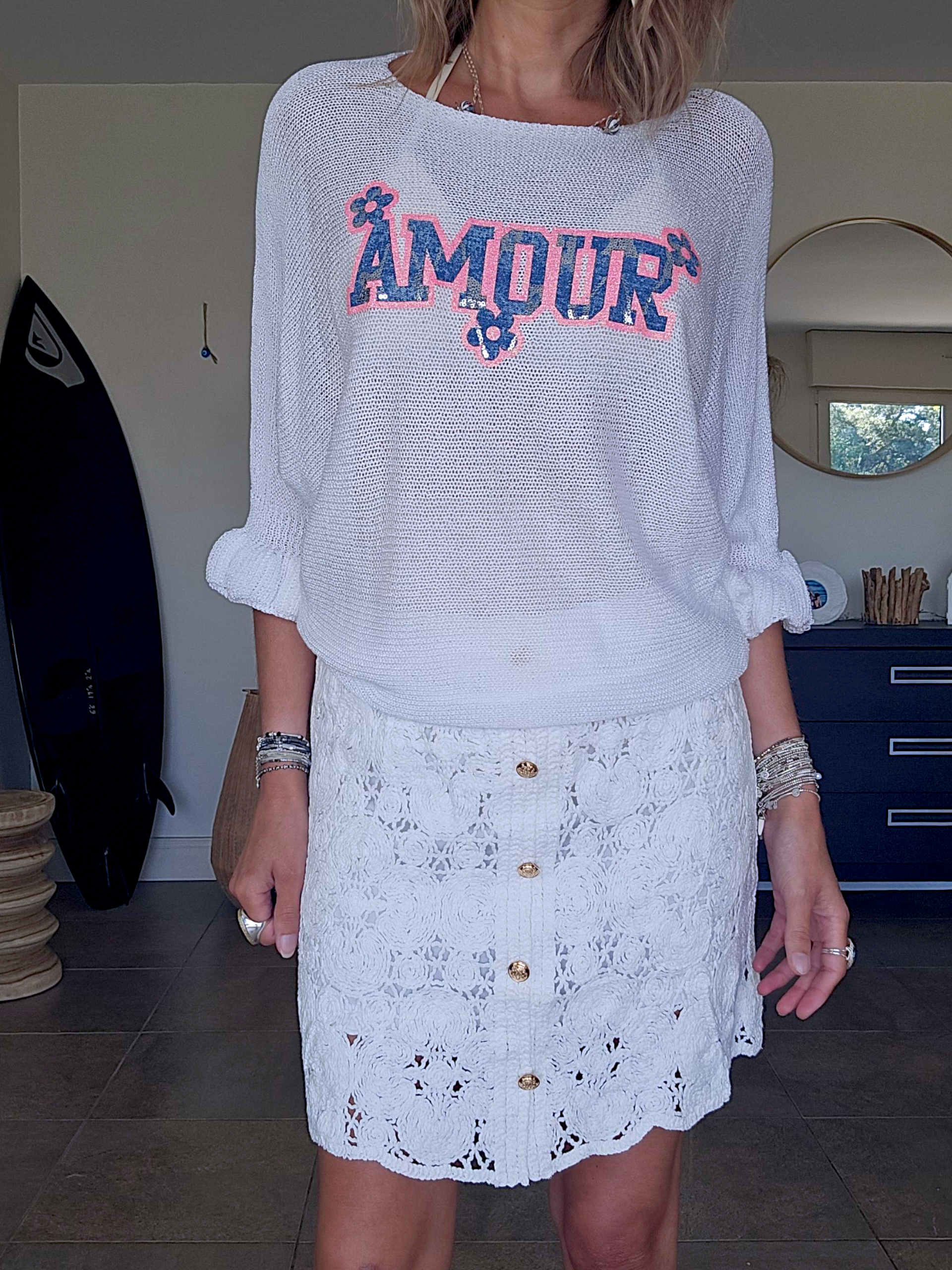 Pull ajouré amour