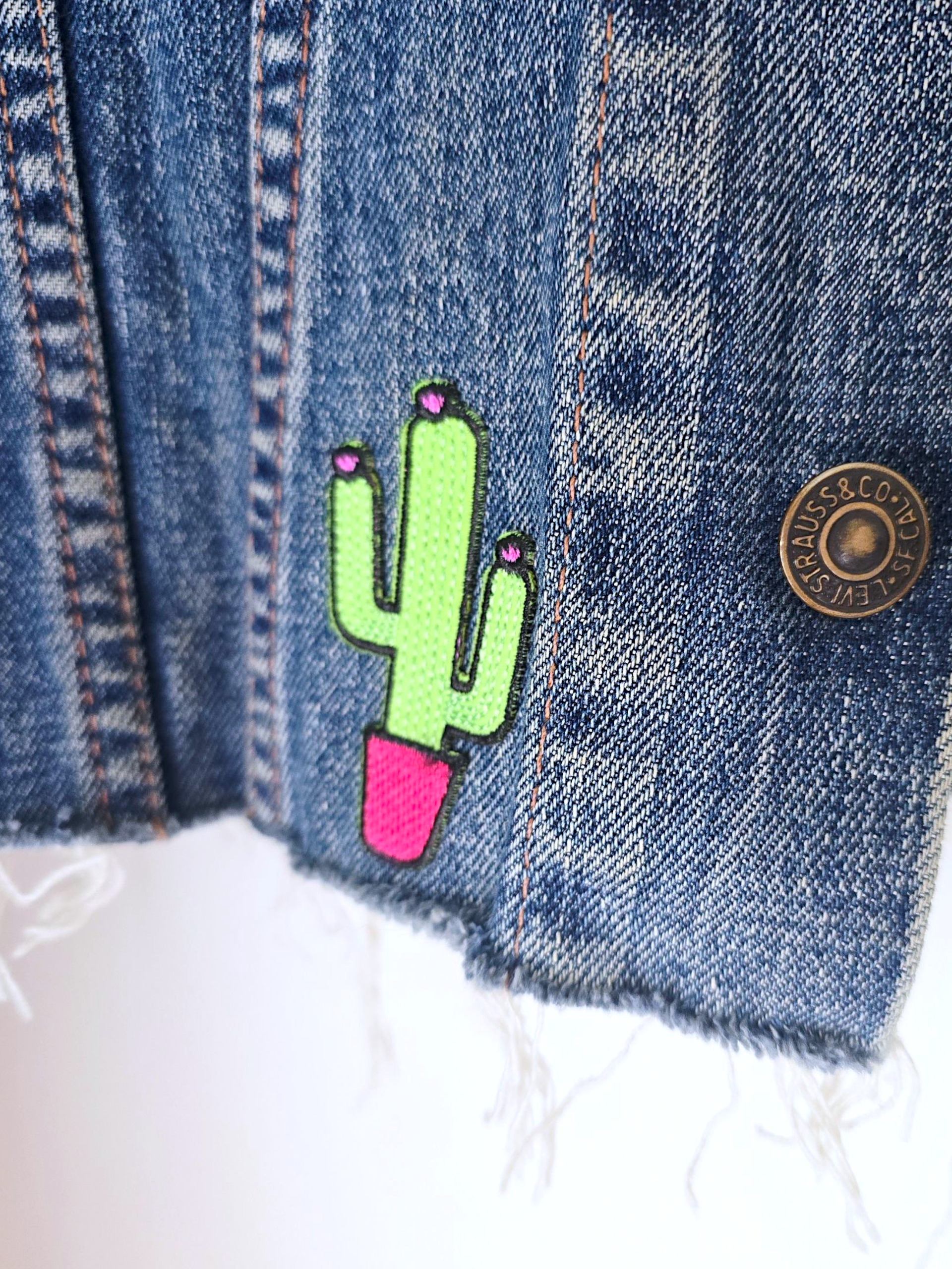 Veste denim écussons