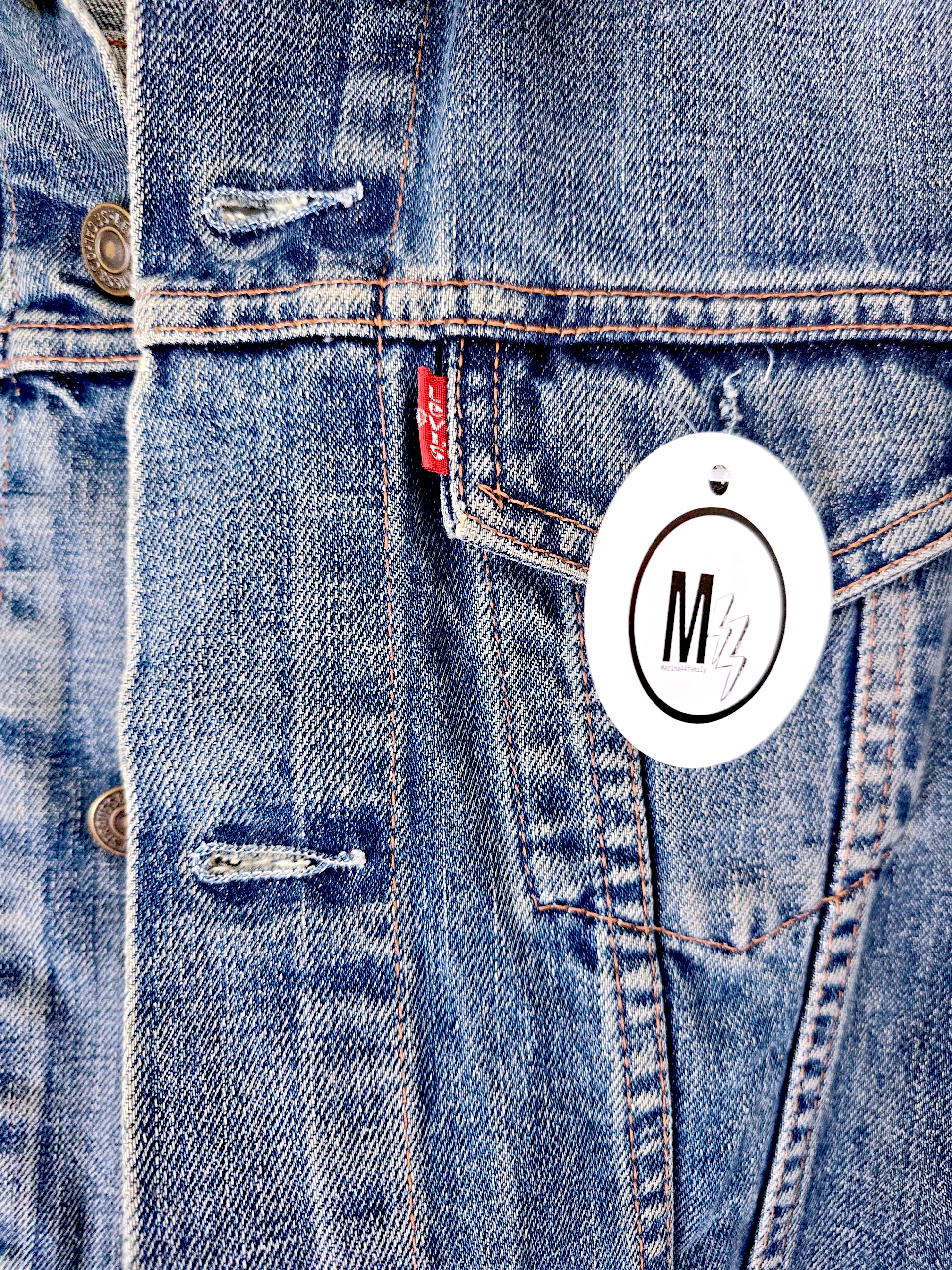 Veste denim écussons