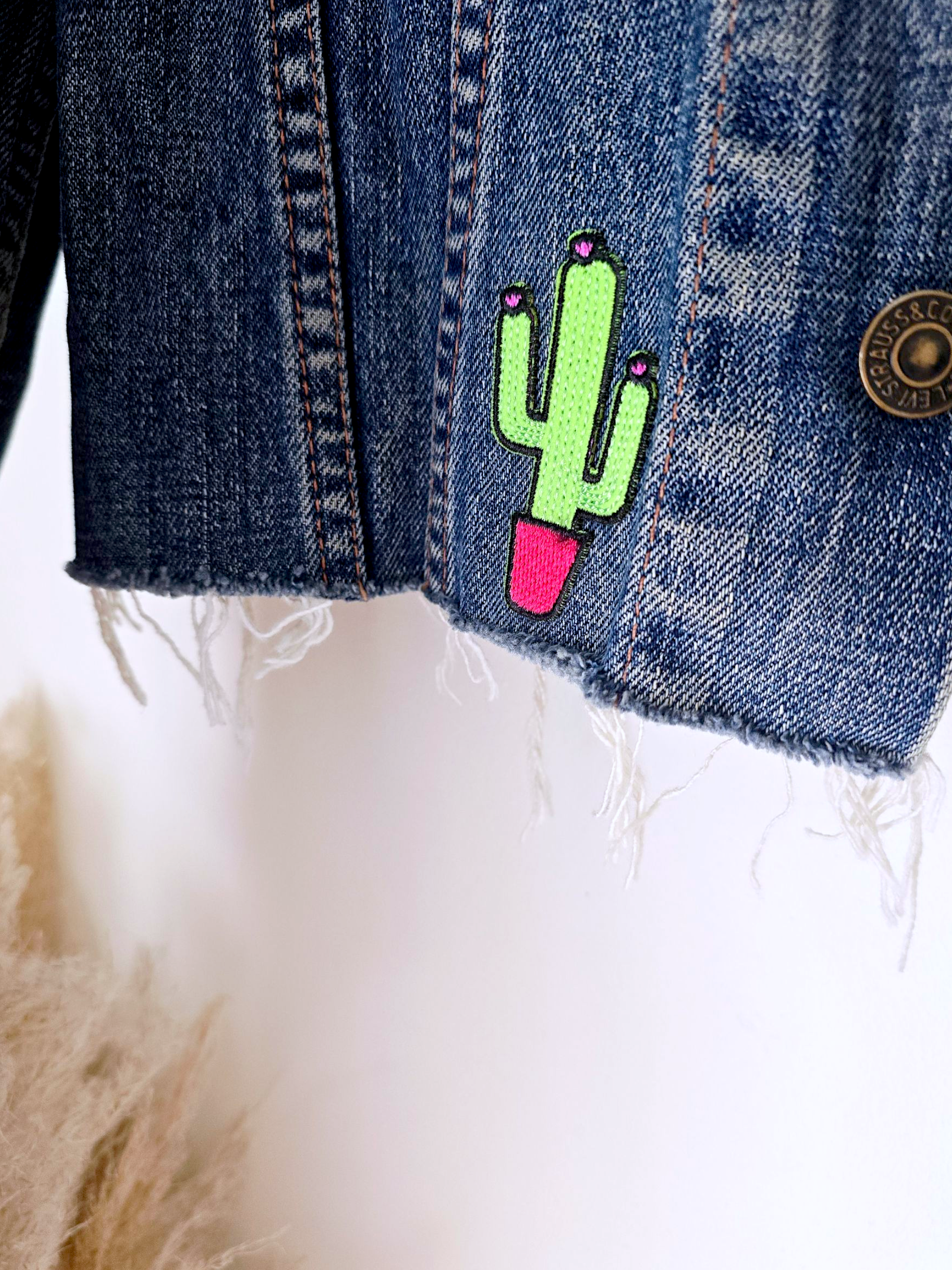 Veste denim écussons
