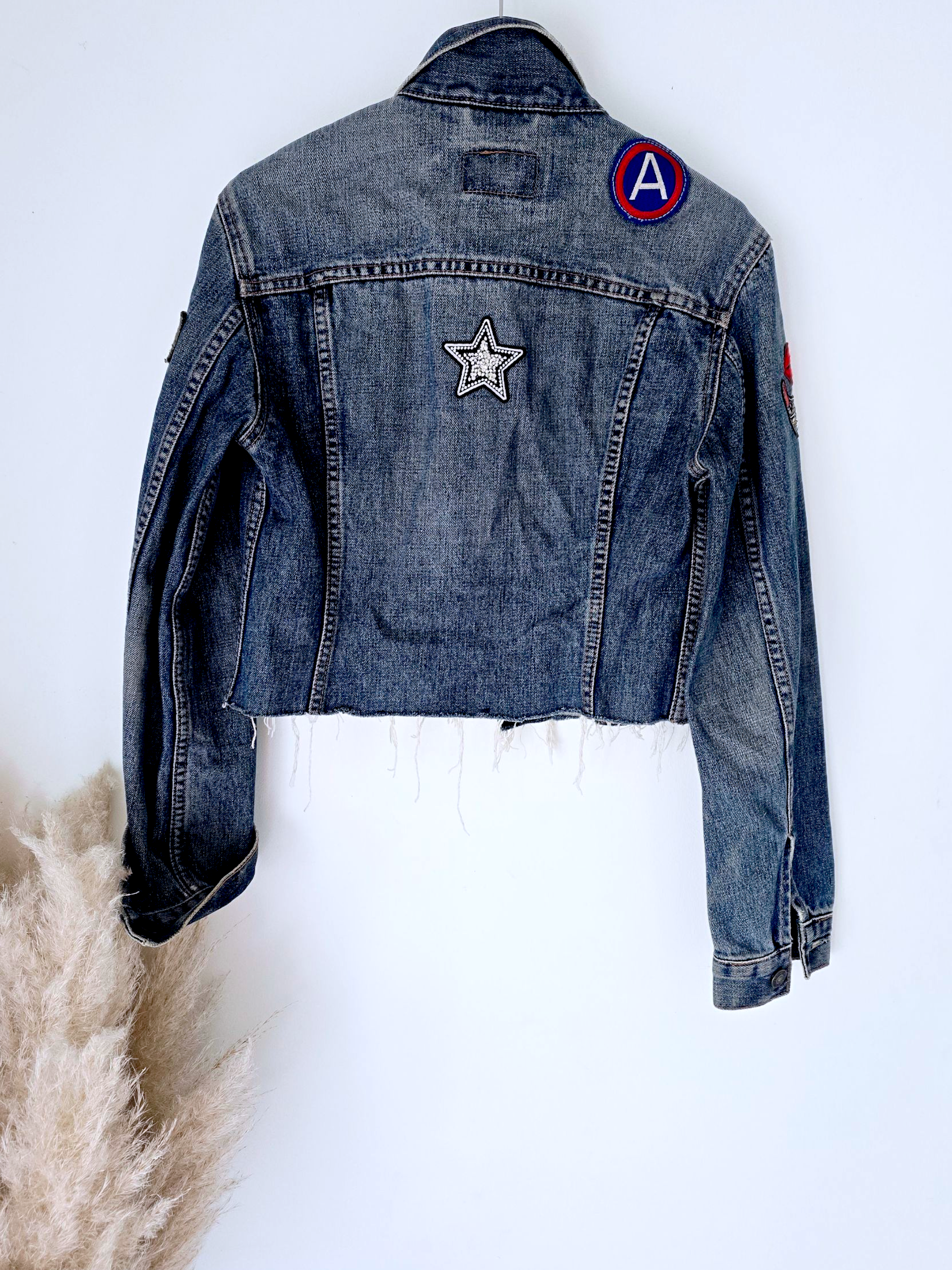 Veste denim écussons