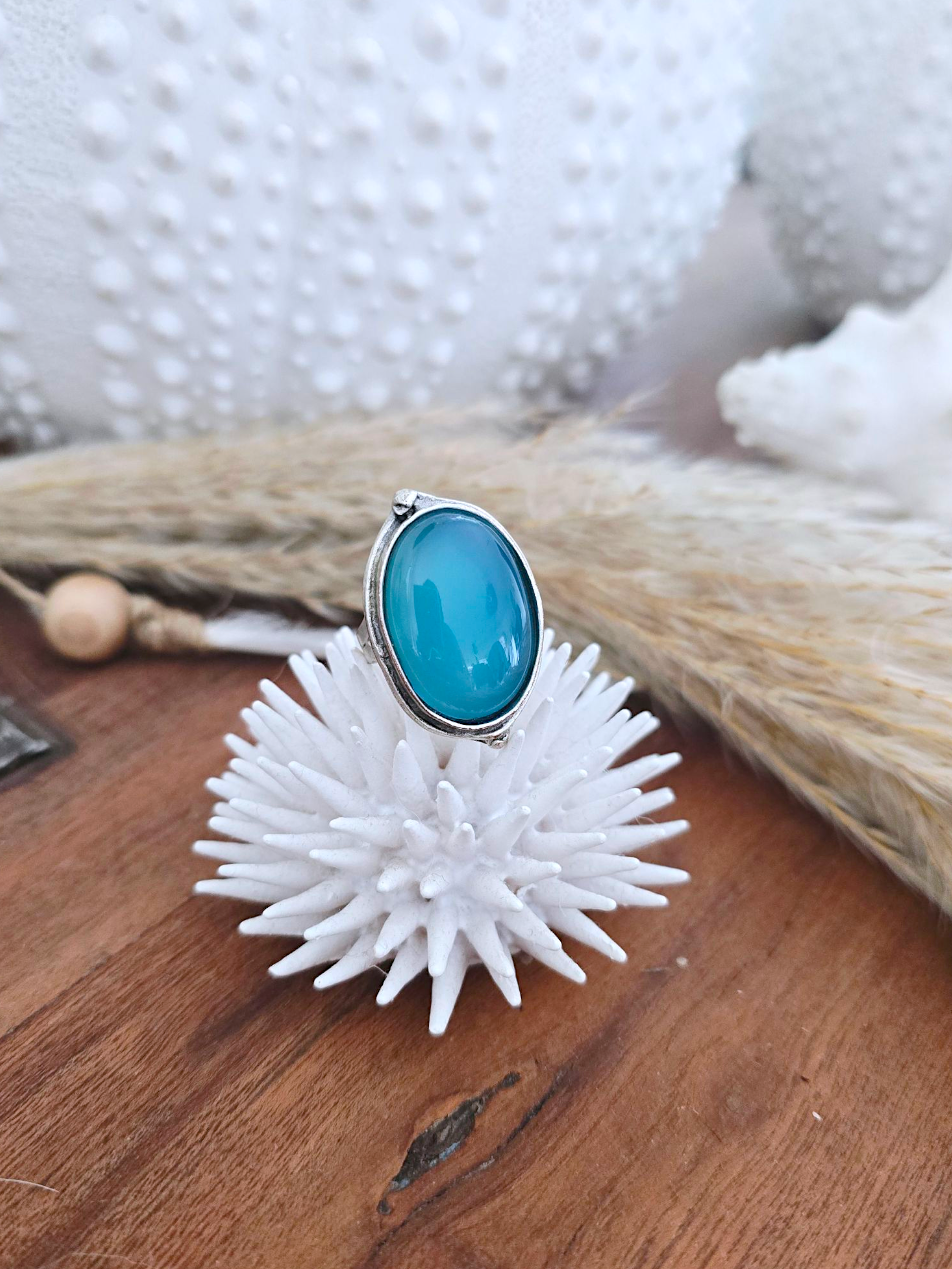 Bague pierre bleue