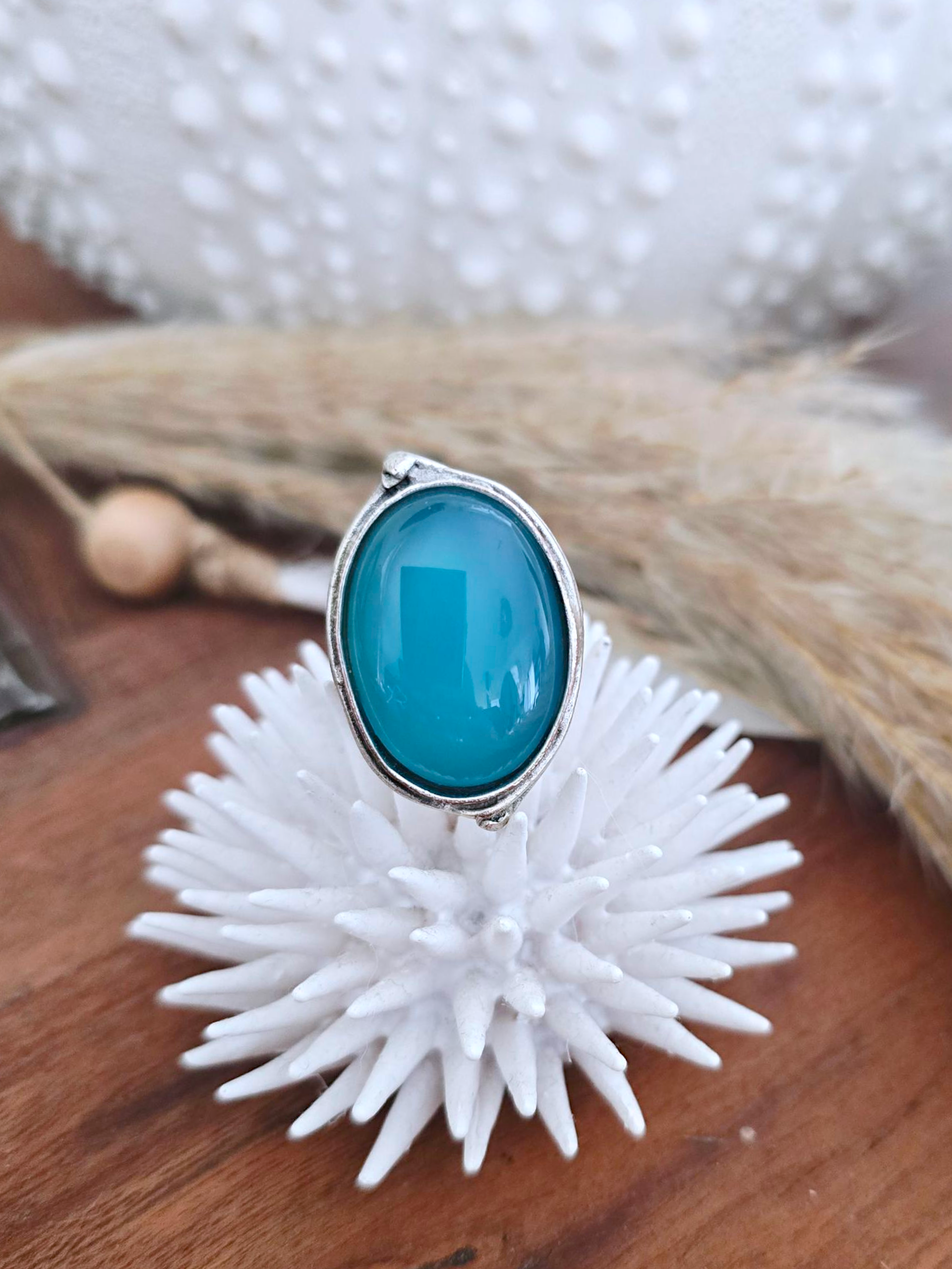 Bague pierre bleue