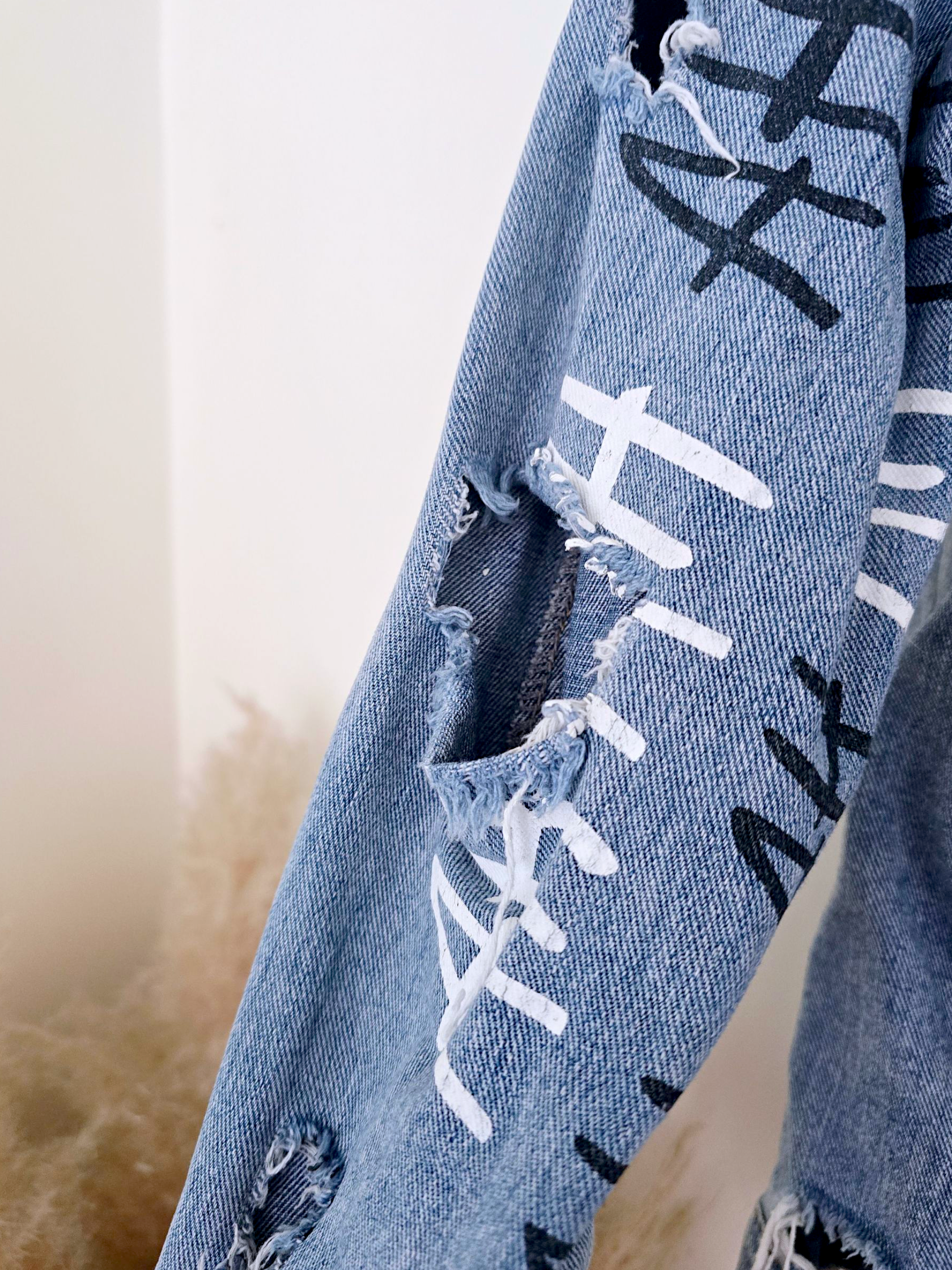 Veste tags en denim