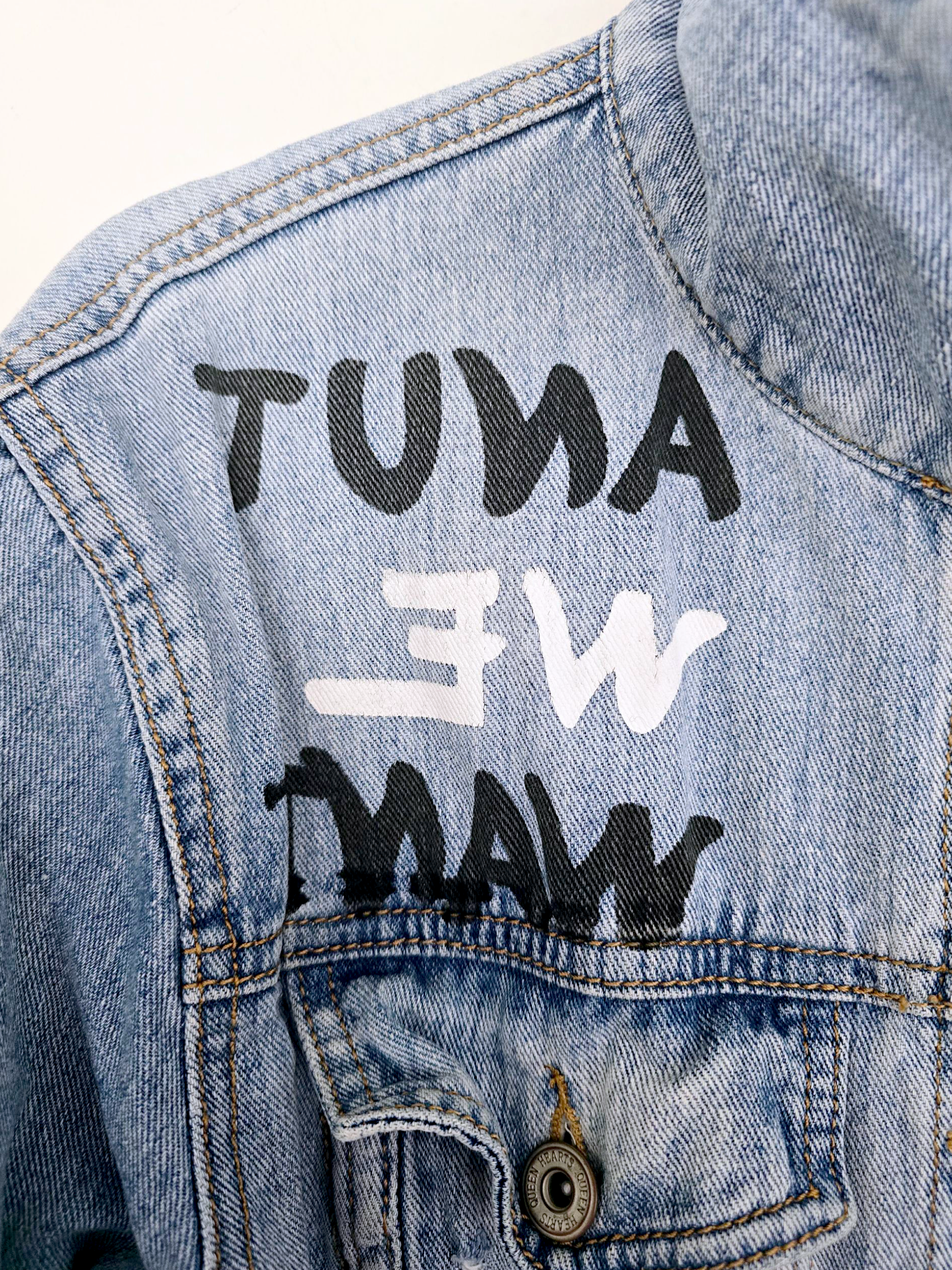 Veste tags en denim