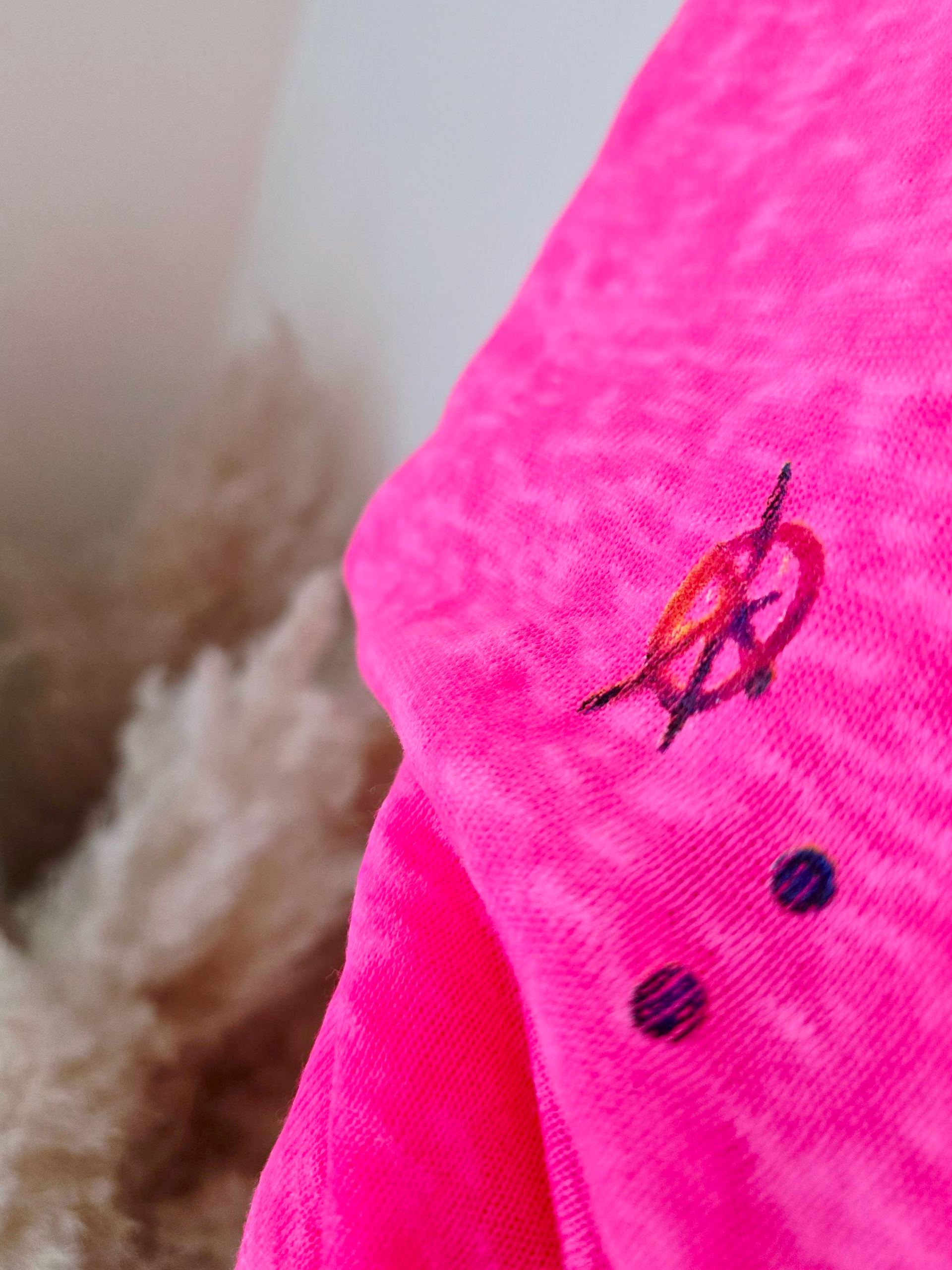 Tee-shirt skull rose fluo