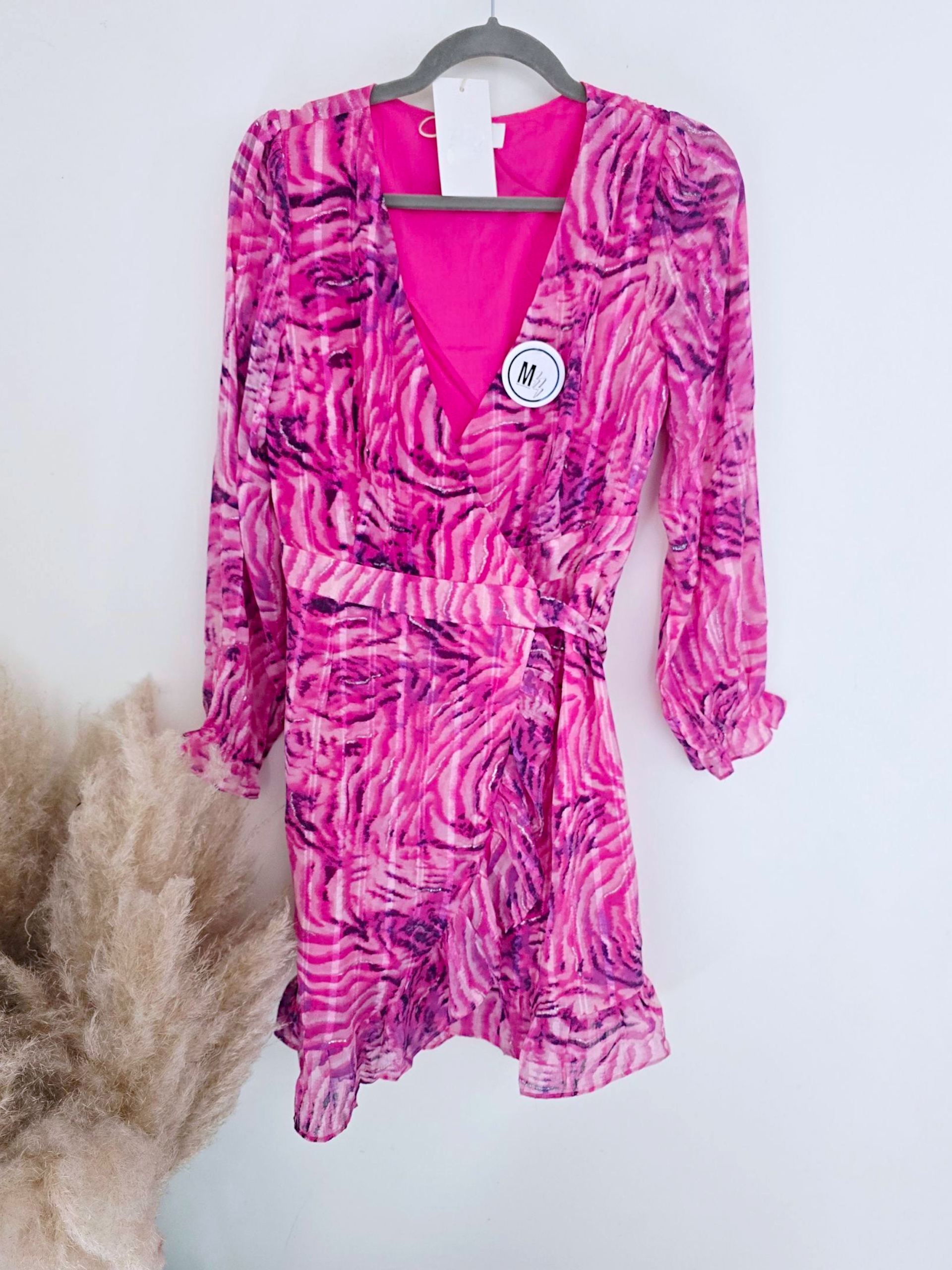 Robe portefeuille fuchsia