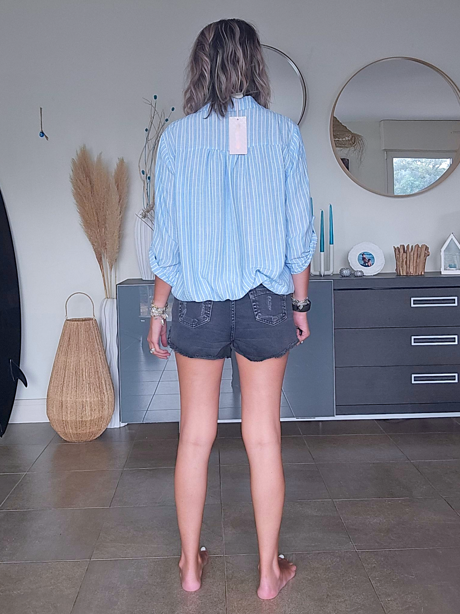 Short denim noir gris