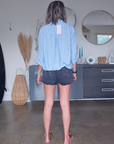 Short denim noir gris