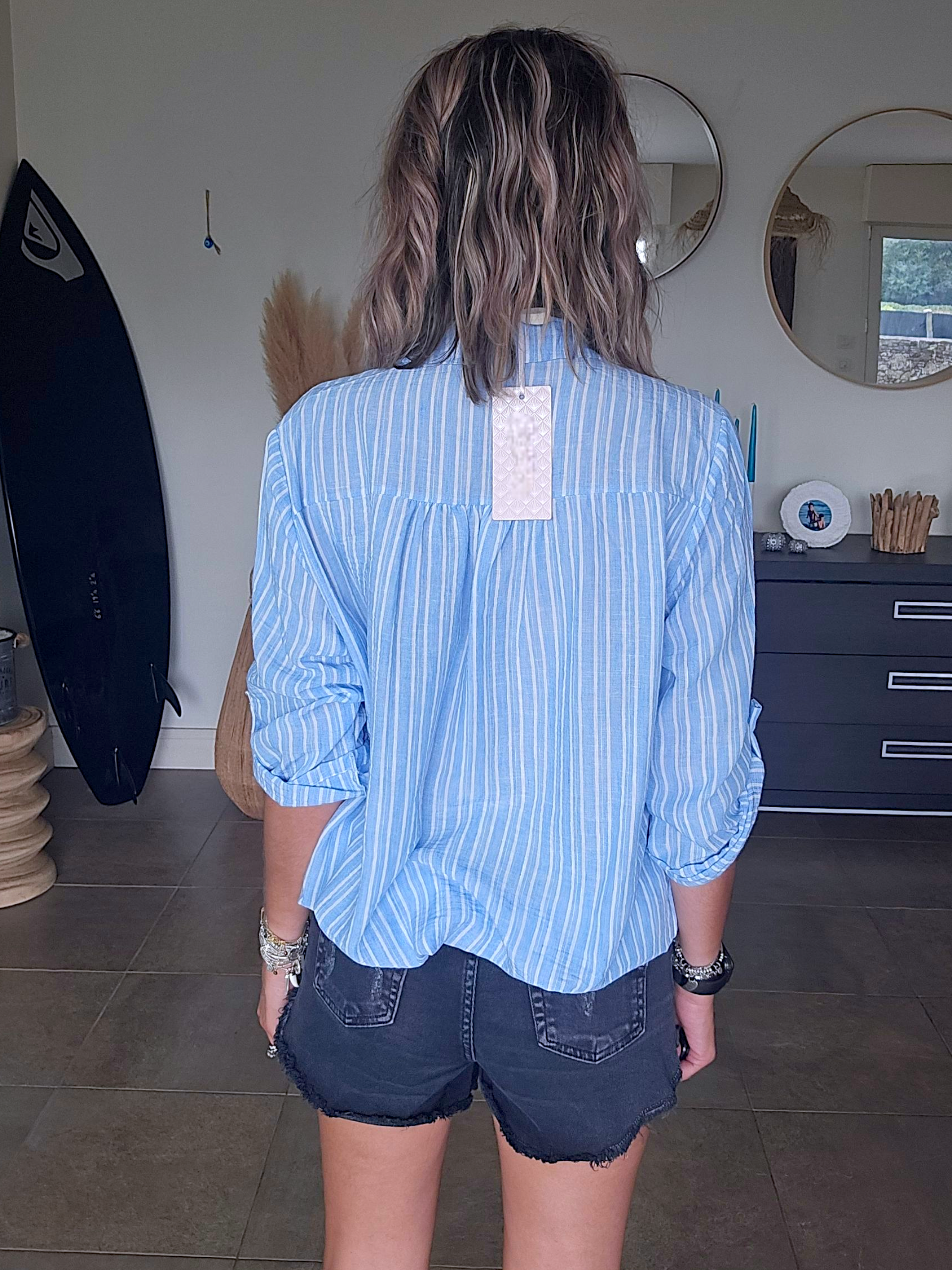 Short denim noir gris