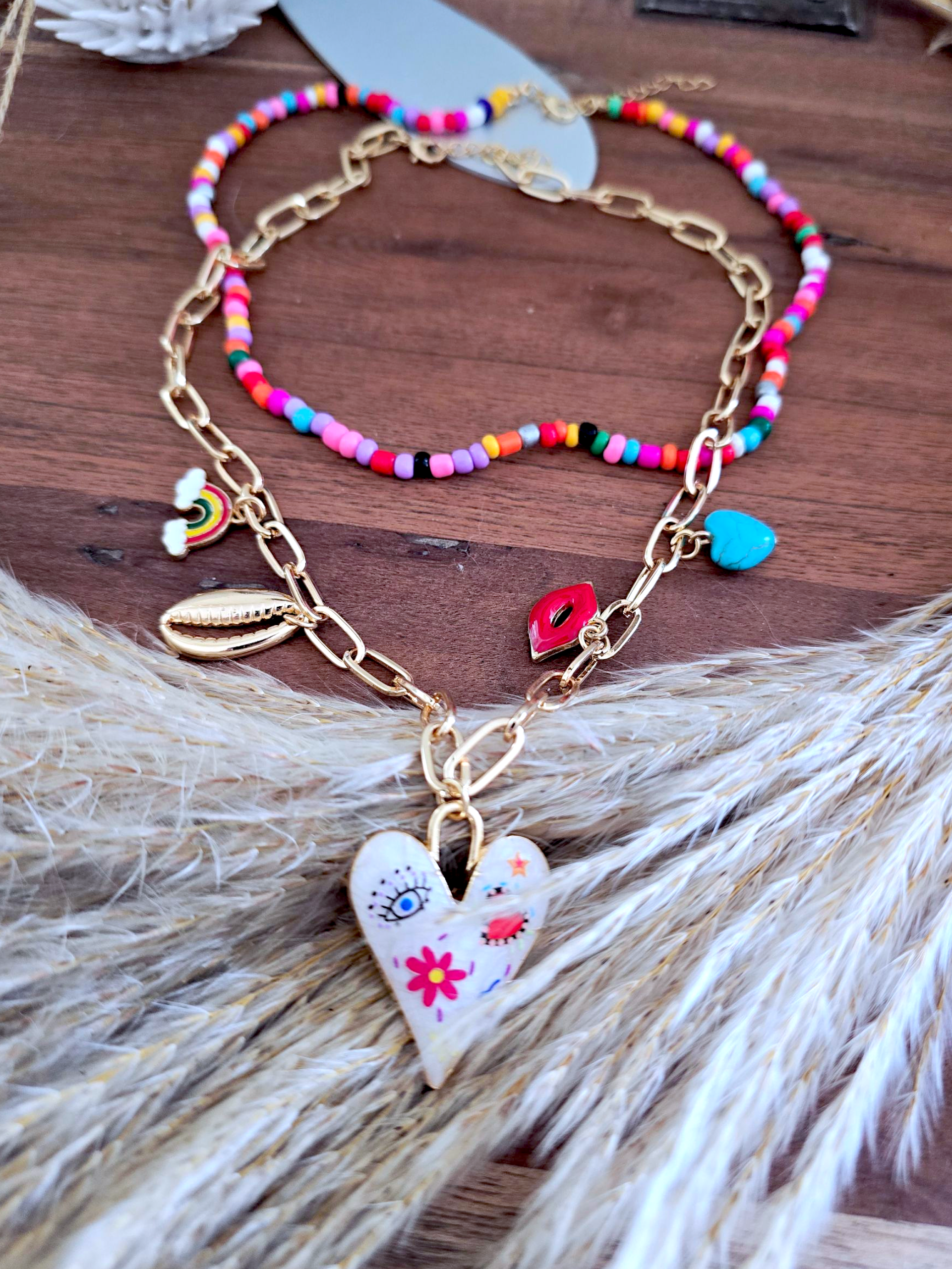 Double collier cœur