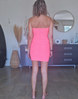Robe bustier fluo