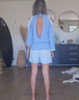 🔥Short bleu en lyocell