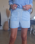 🔥Short bleu en lyocell