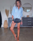 Short denim noir gris