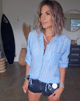 Short denim noir gris