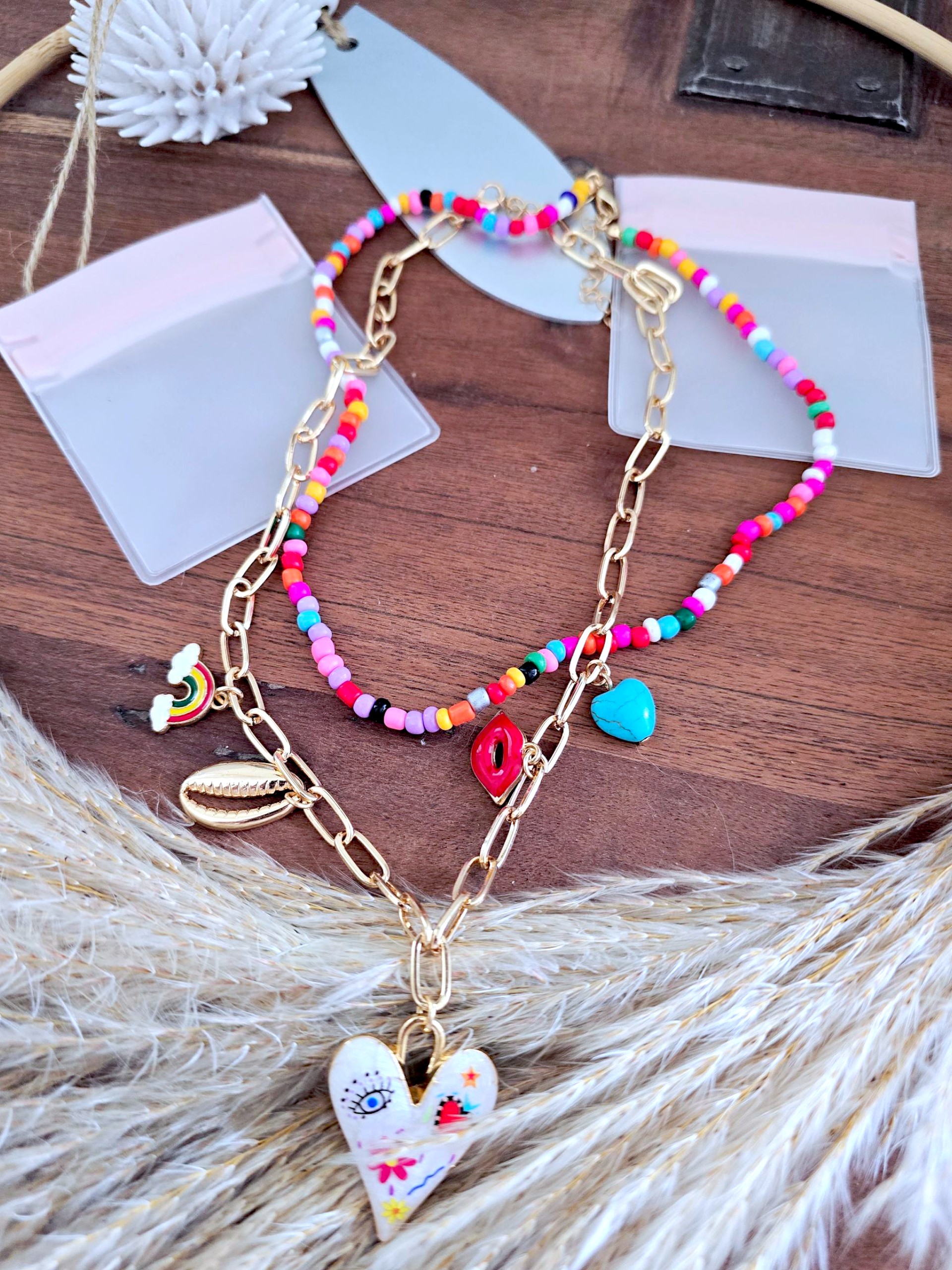 Double collier cœur