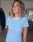 Robe bleue à  rayures