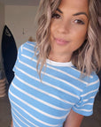 Robe bleue à  rayures