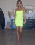 Robe bustier fluo
