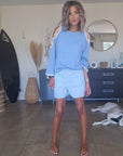 🔥Short bleu en lyocell