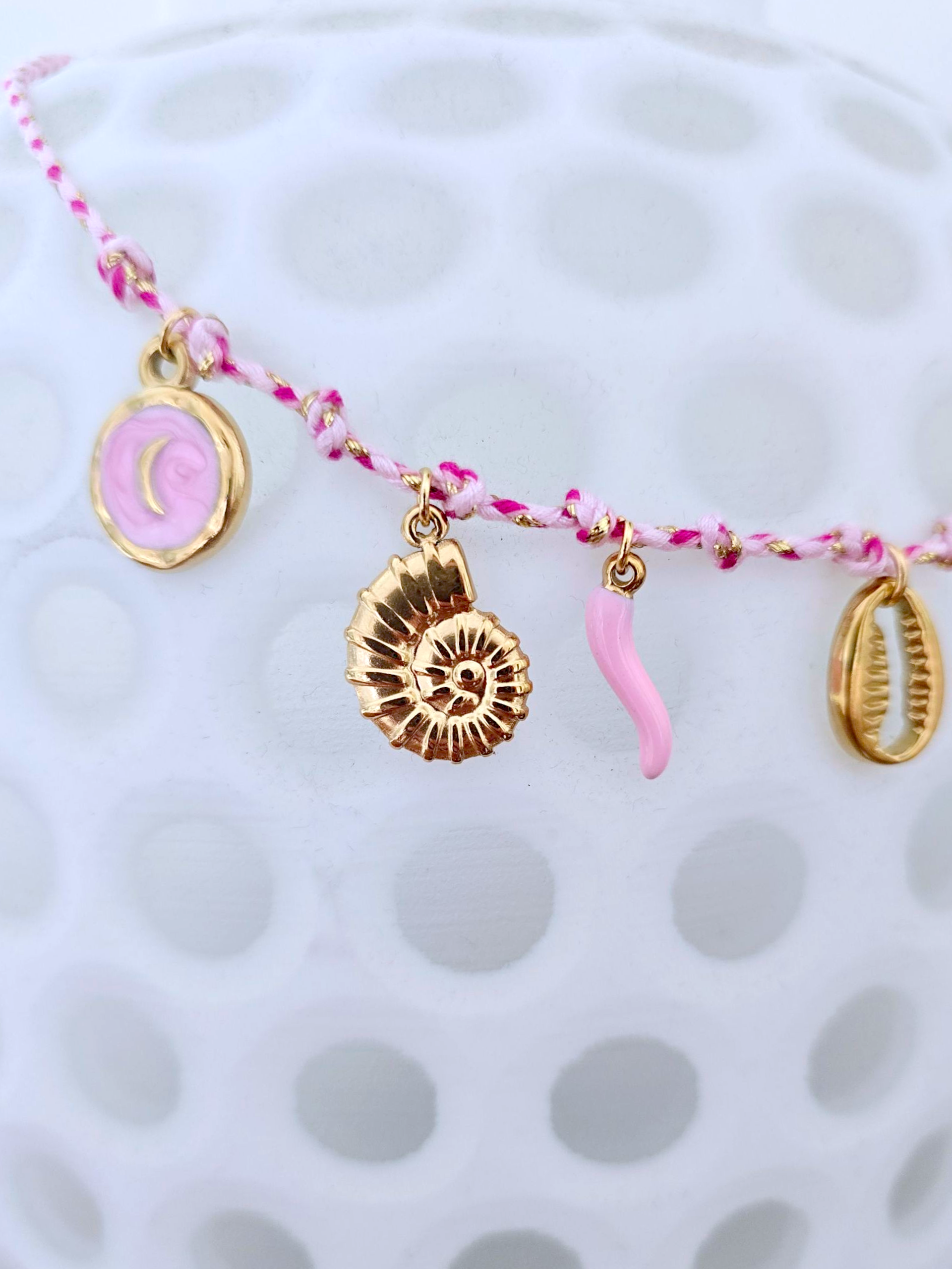 Collier boho rose