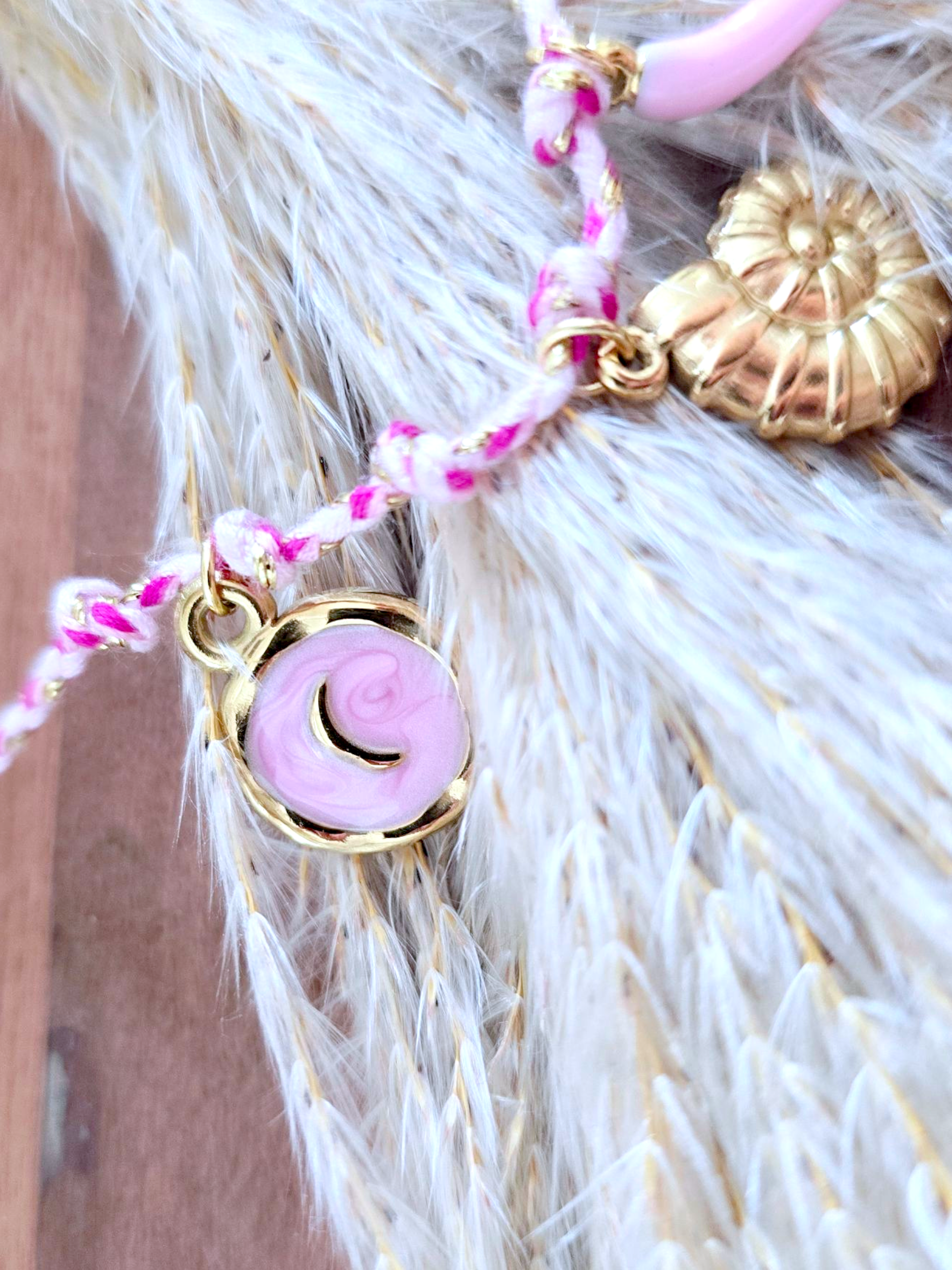 Collier boho rose