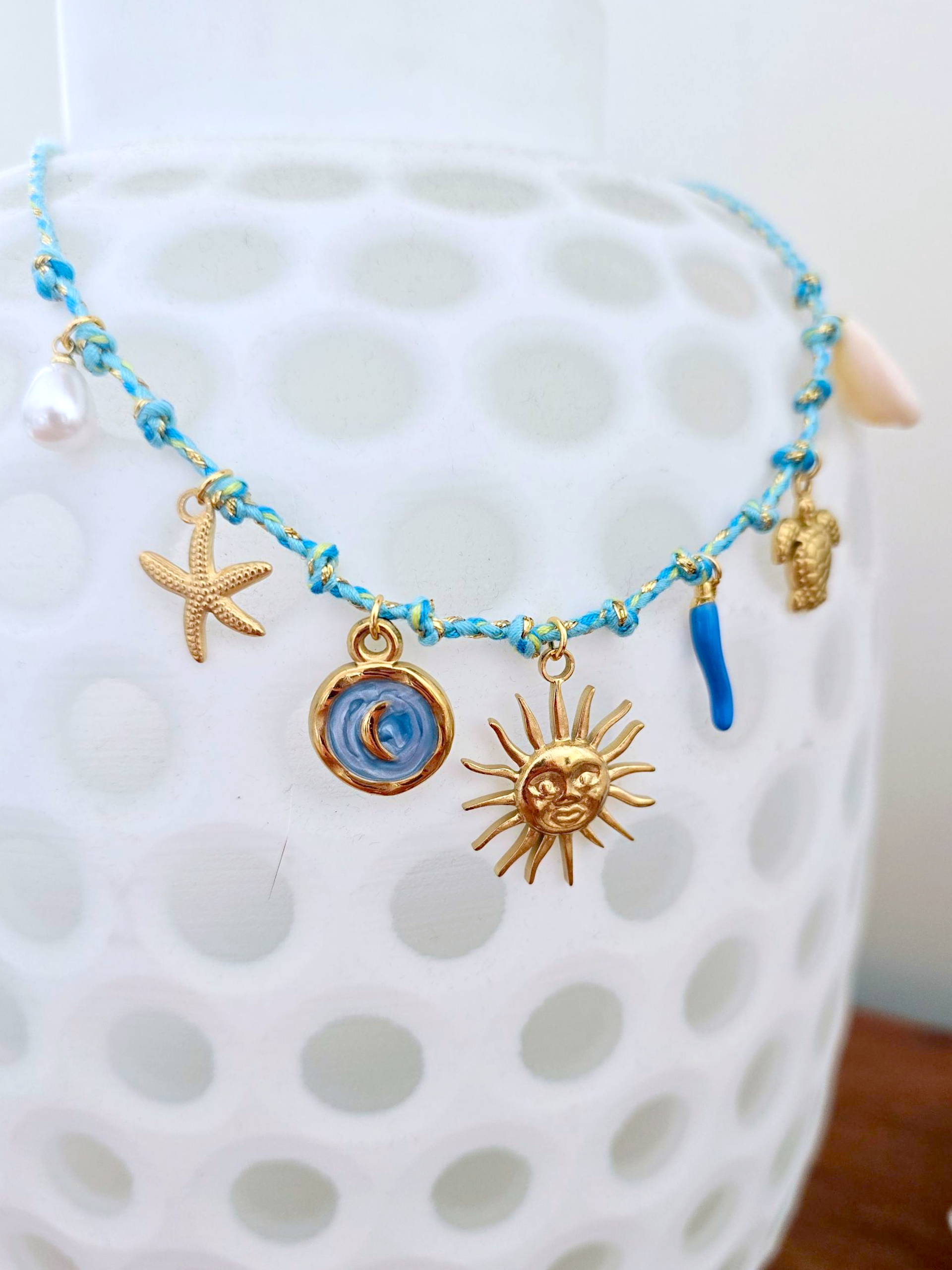 Collier boho bleu
