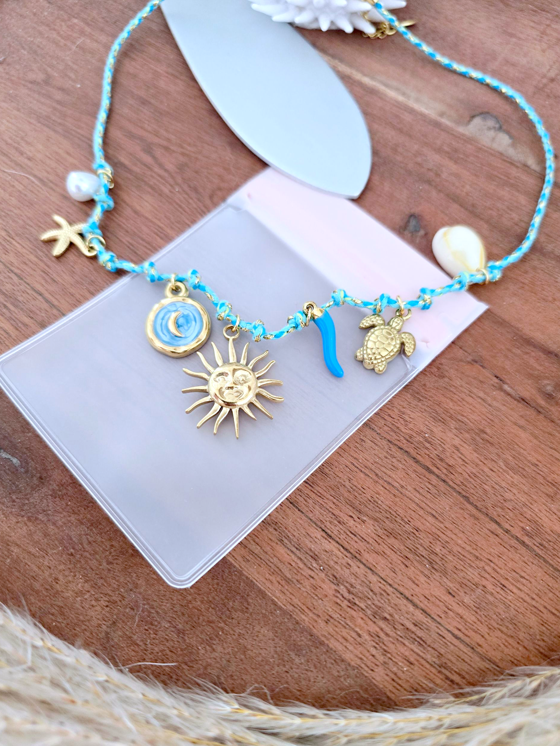Collier boho bleu
