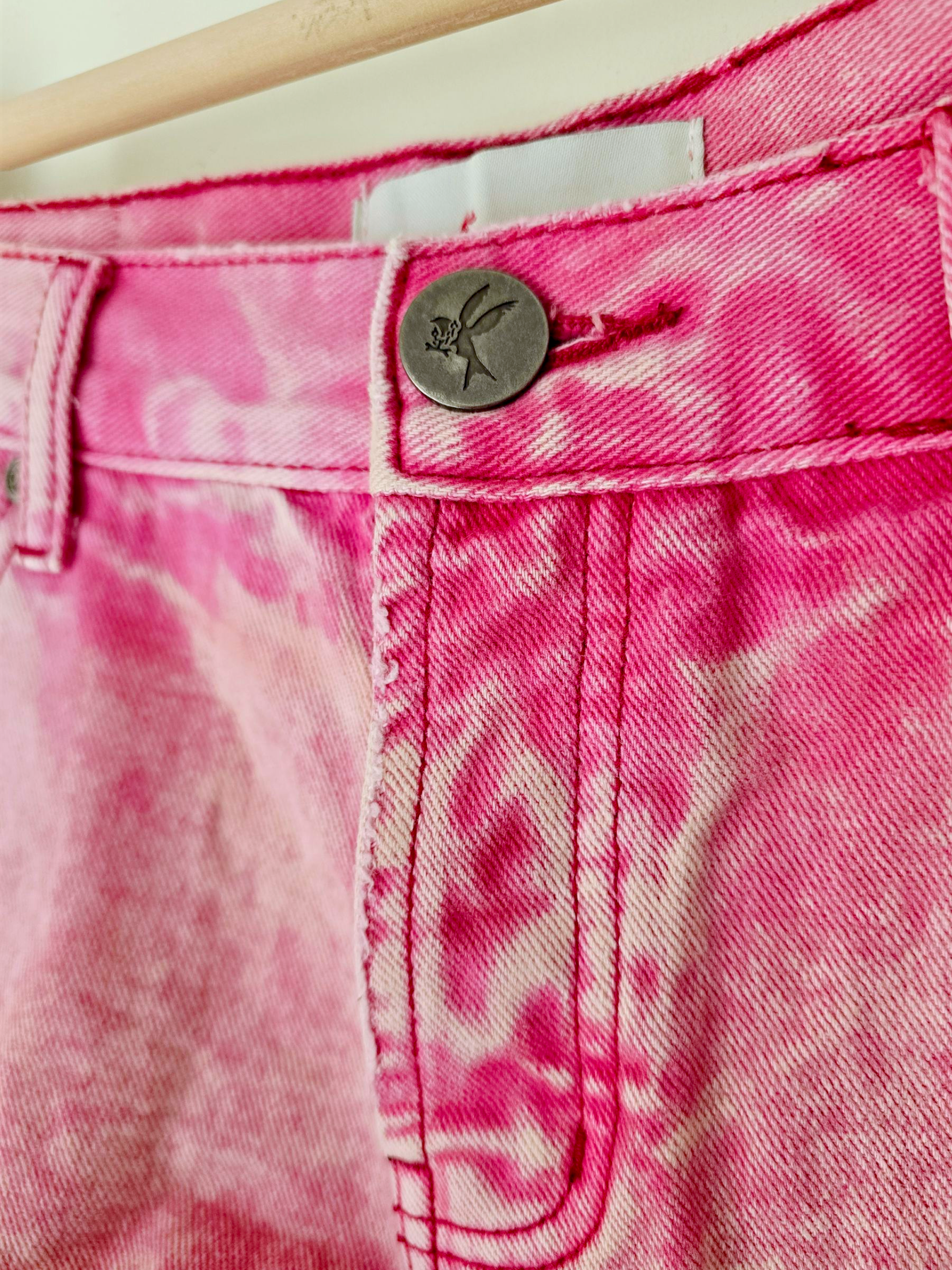 Short en denim rose