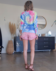 Short en denim rose