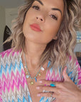 Collier boho bleu