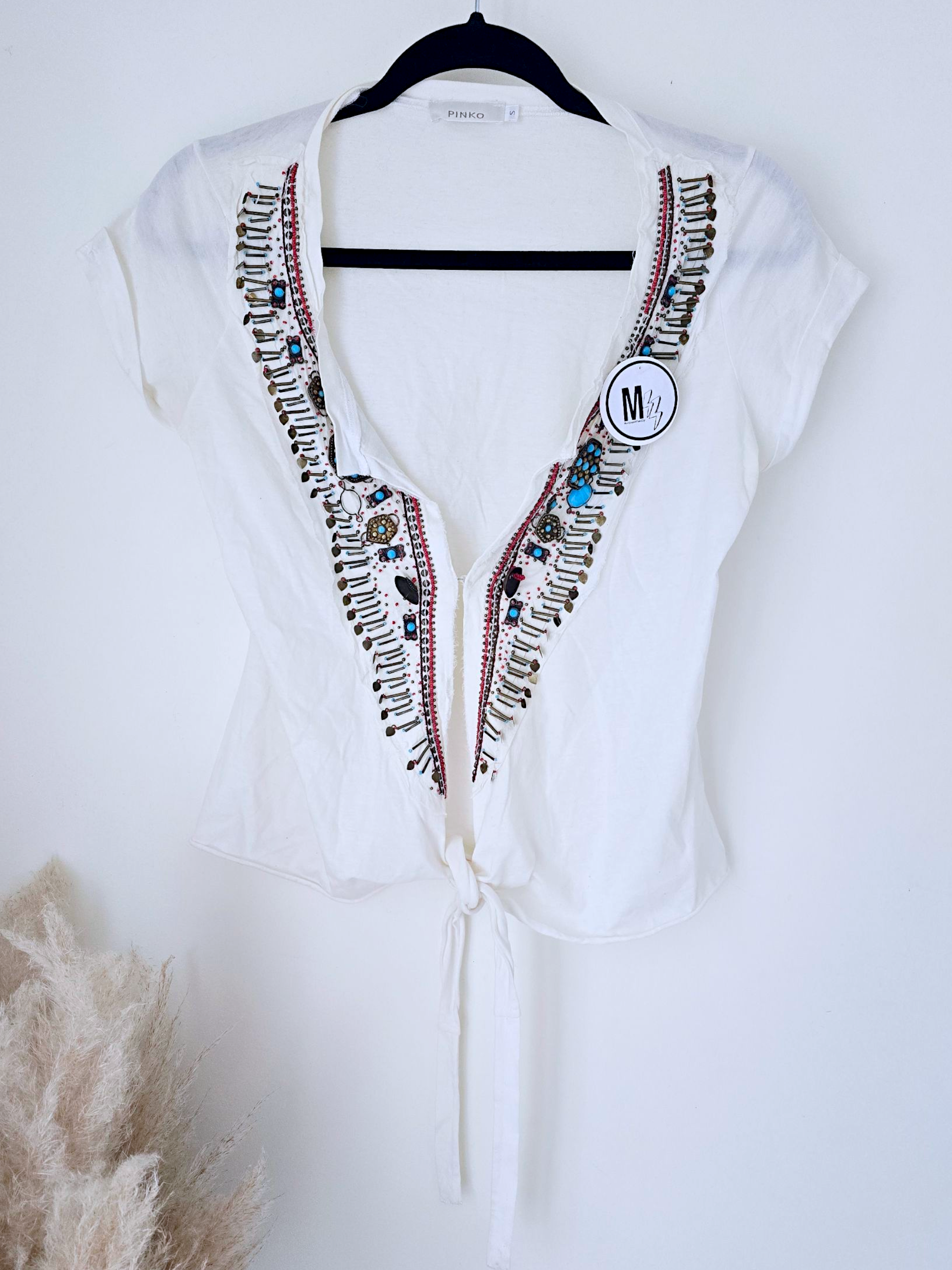 T-shirt hippie à perles