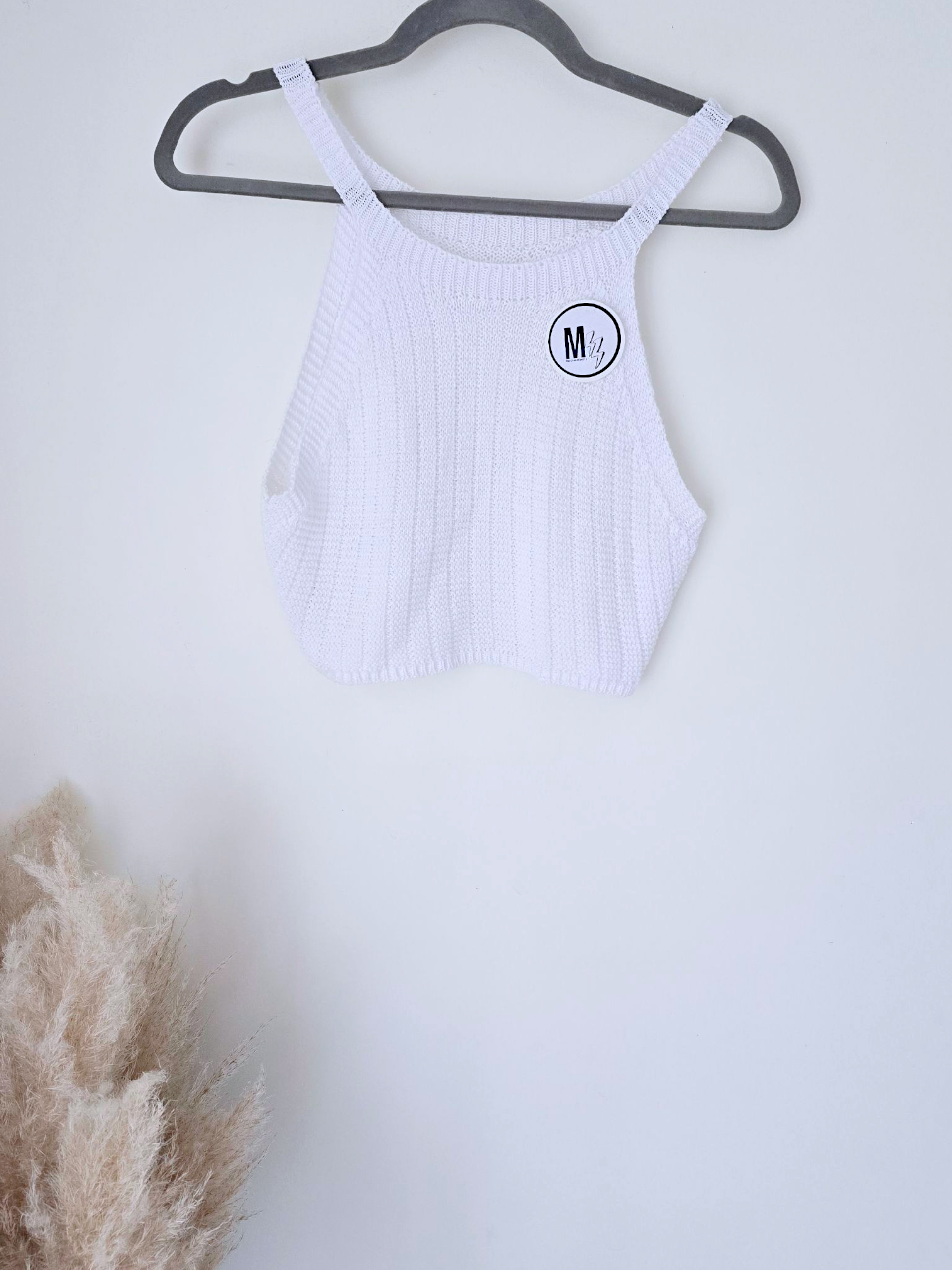 Ensemble blanc top &amp; jupe en crochet