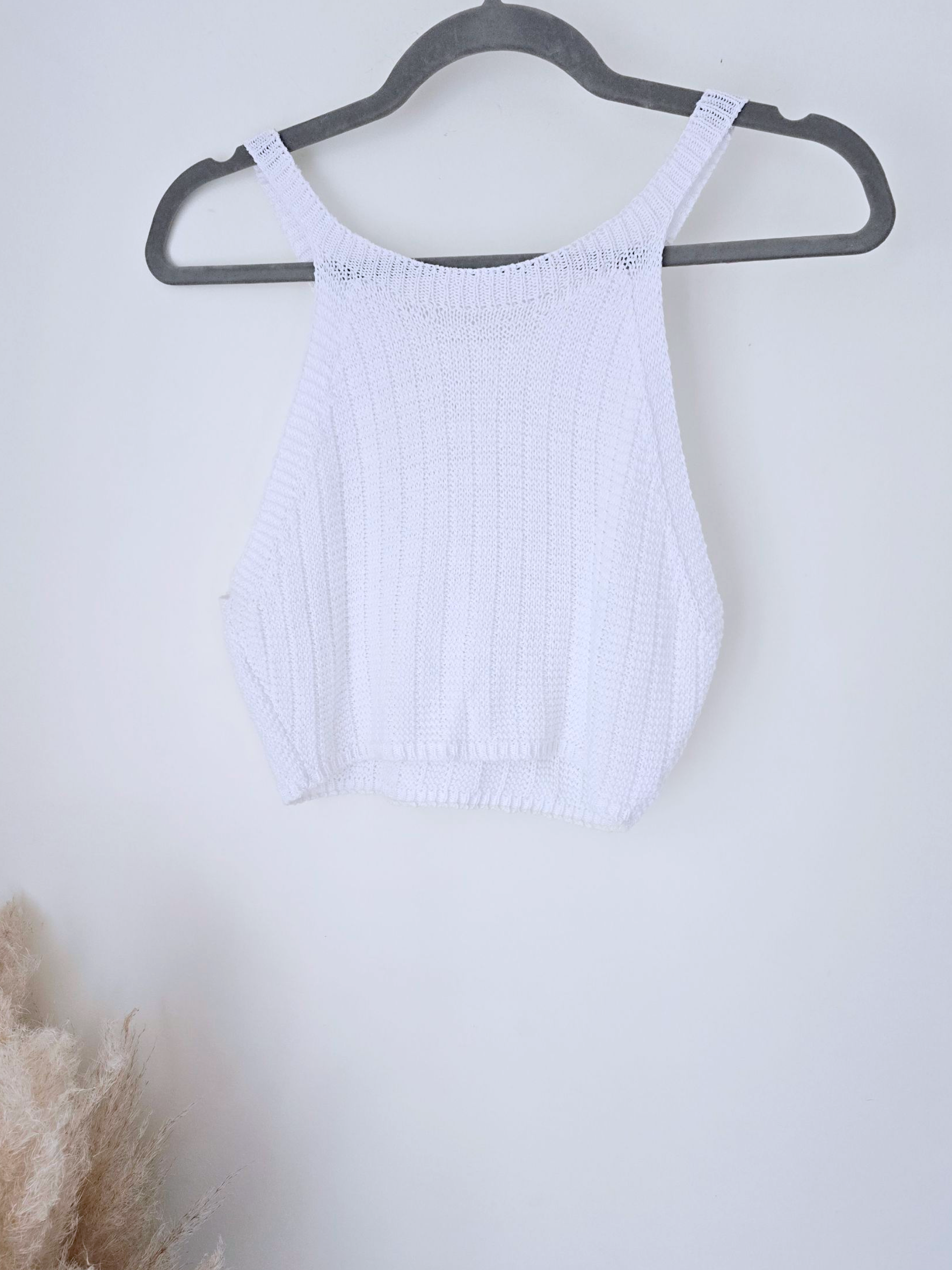 Ensemble blanc top &amp; jupe en crochet