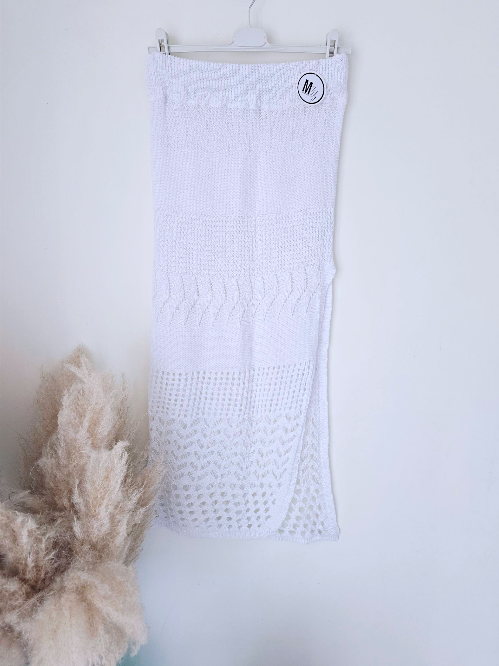Ensemble blanc top &amp; jupe en crochet