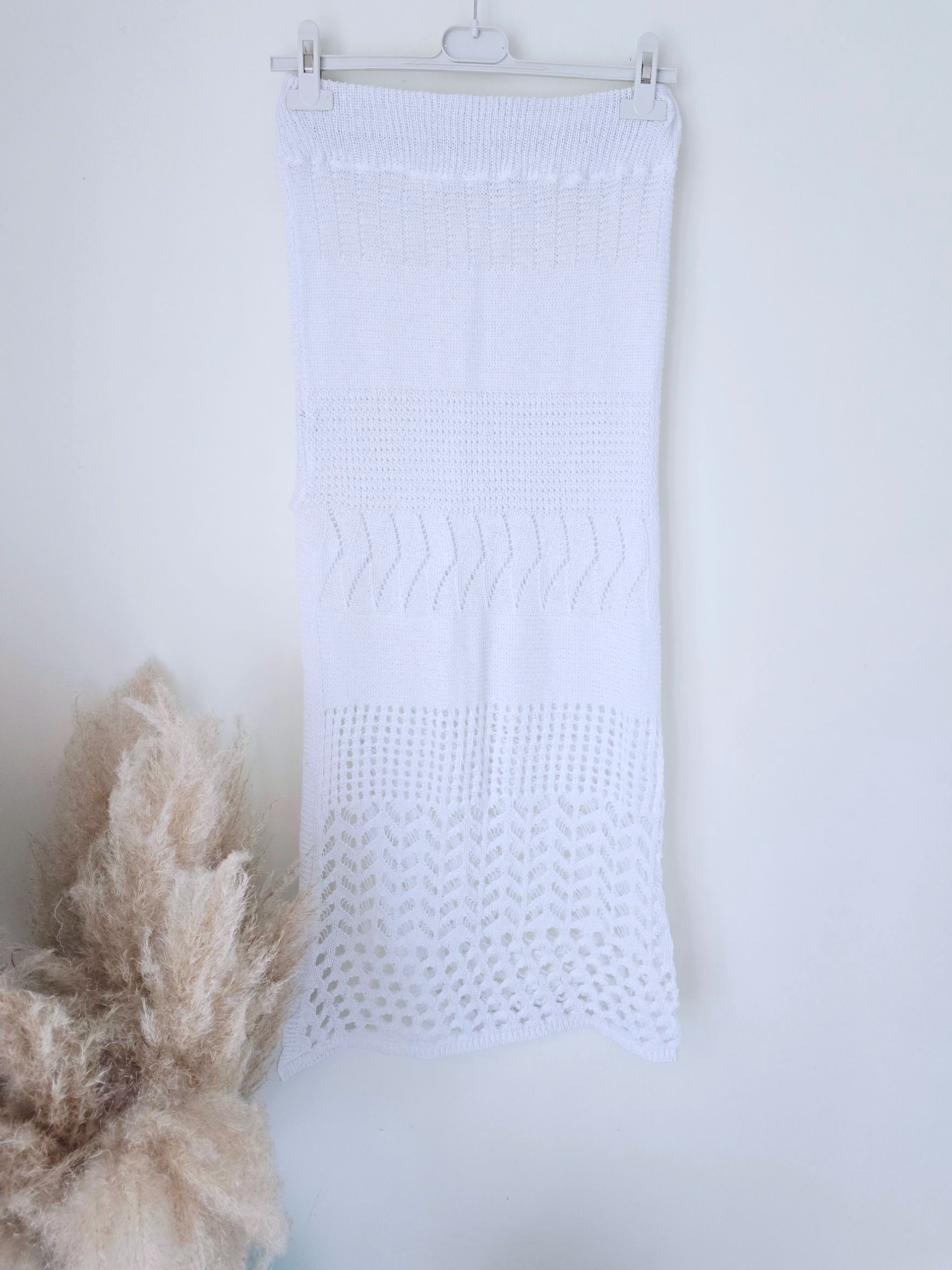 Ensemble blanc top &amp; jupe en crochet