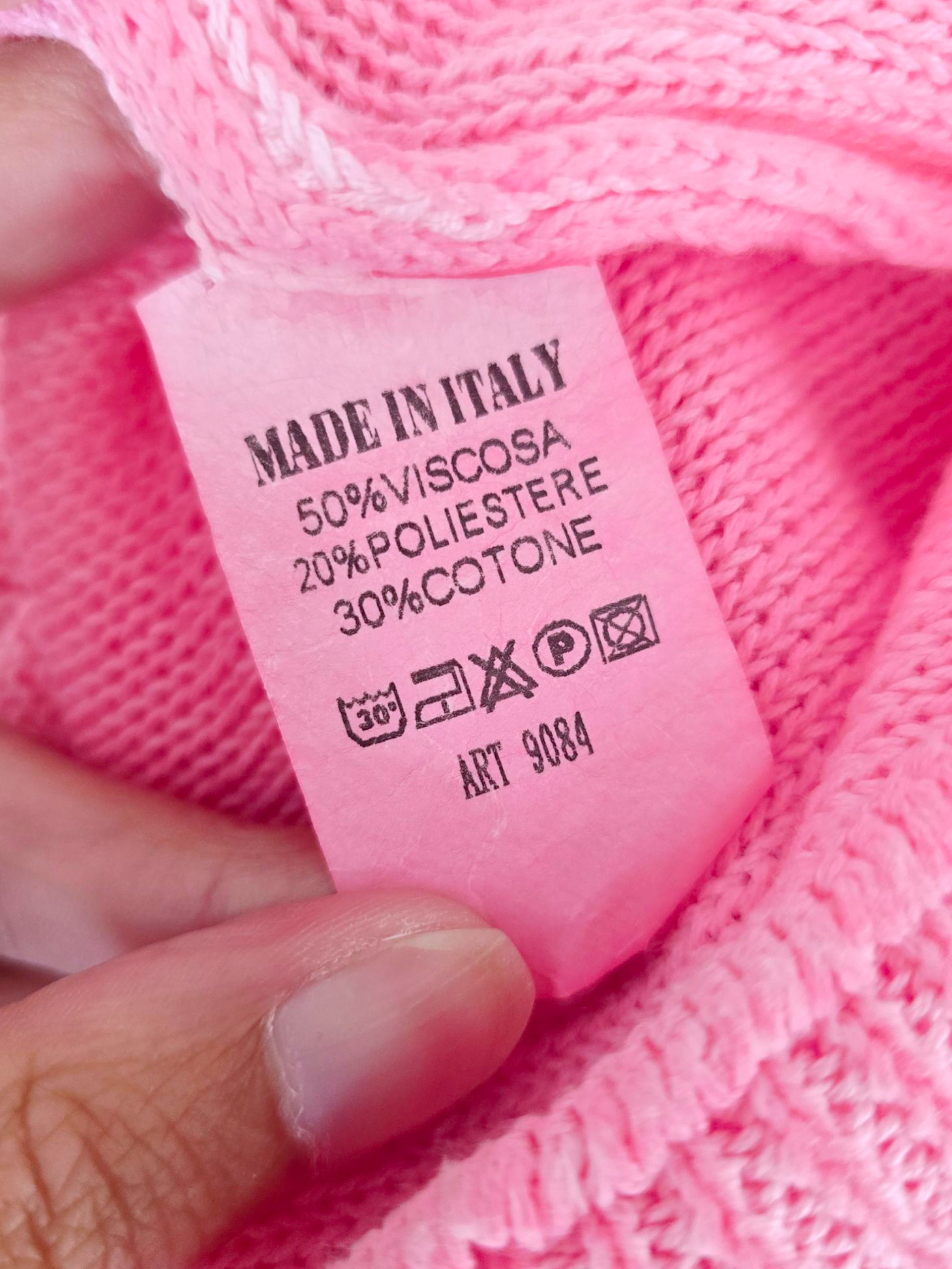 Pull ajouré rose