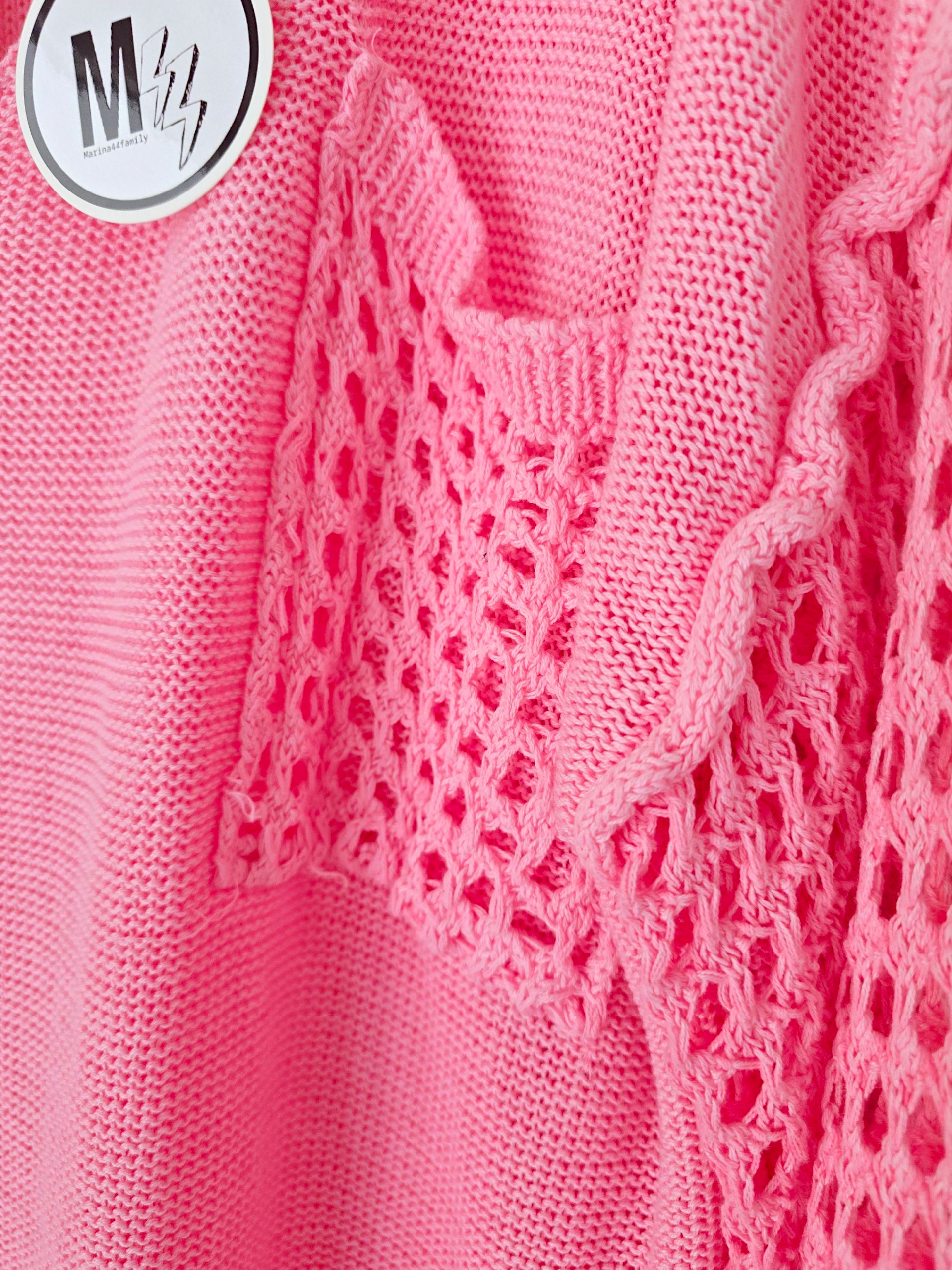 Pull ajouré rose