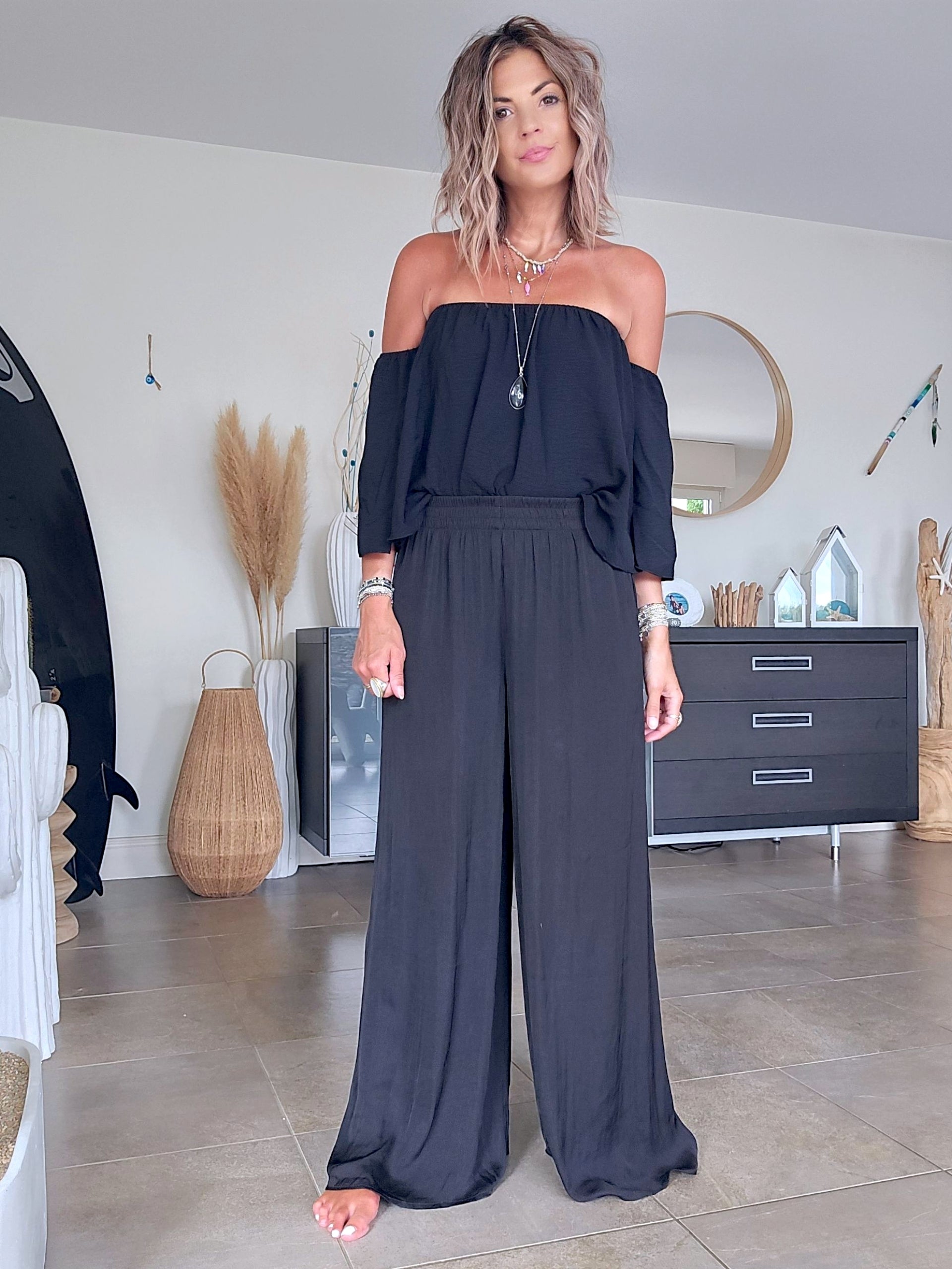 Pantalon black jambes larges