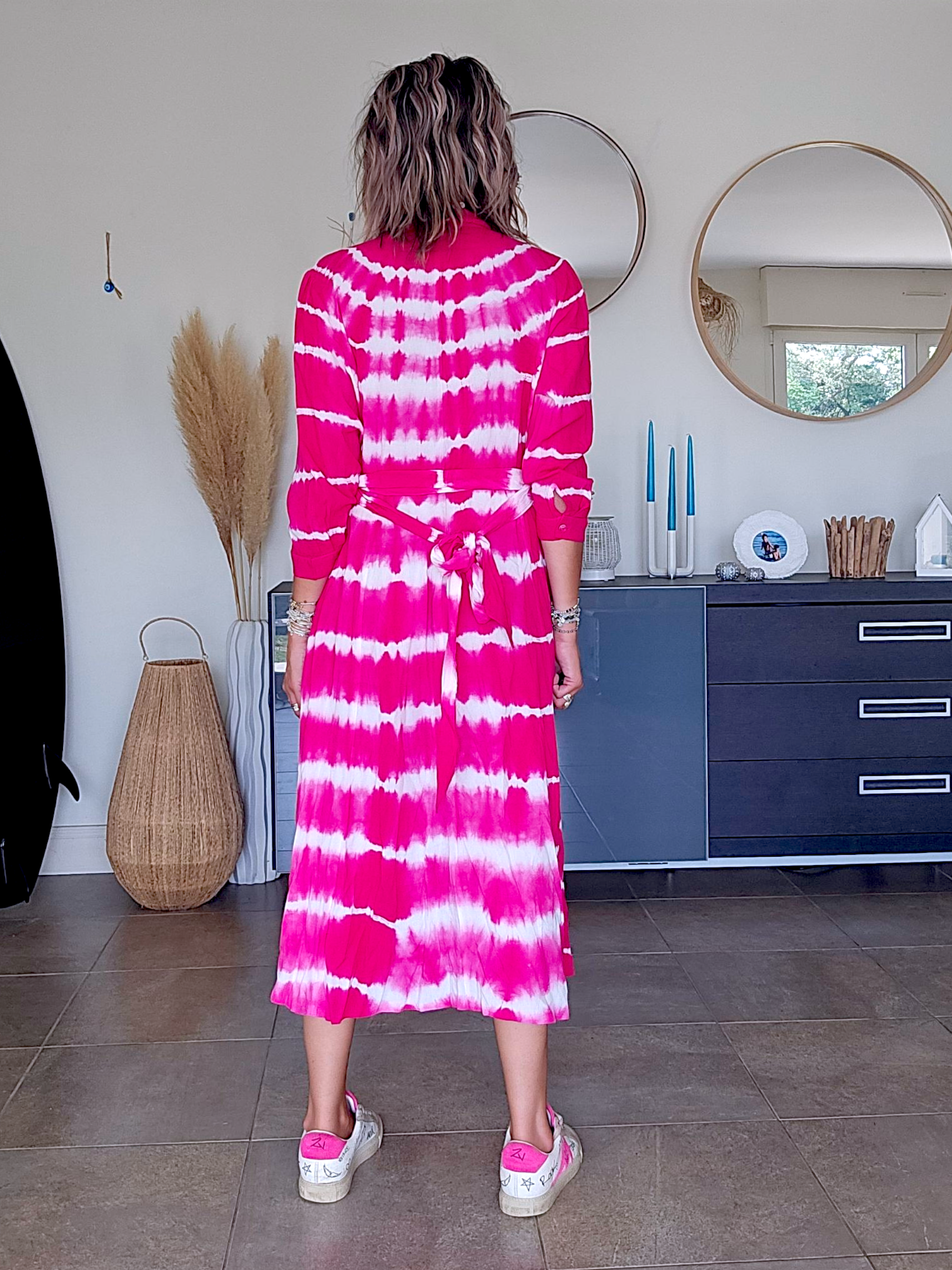 Robe tie and dye fuchsia