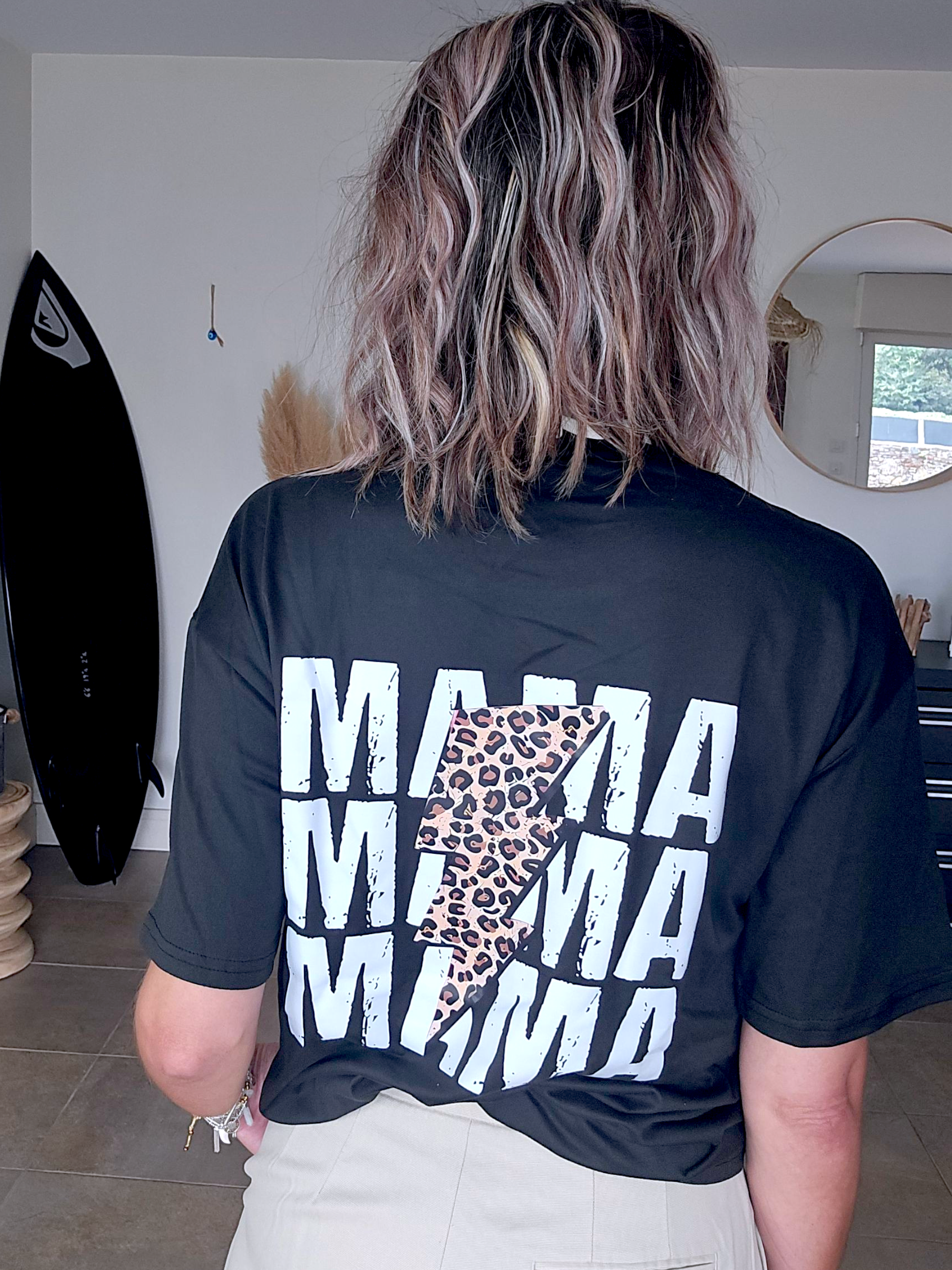 T-shirt noir Mama grr