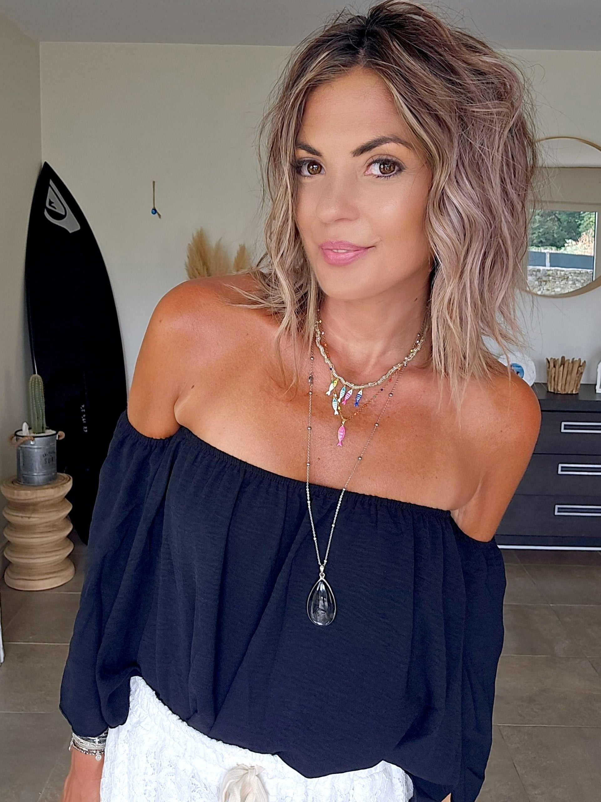 Blouse black épaules dénudées