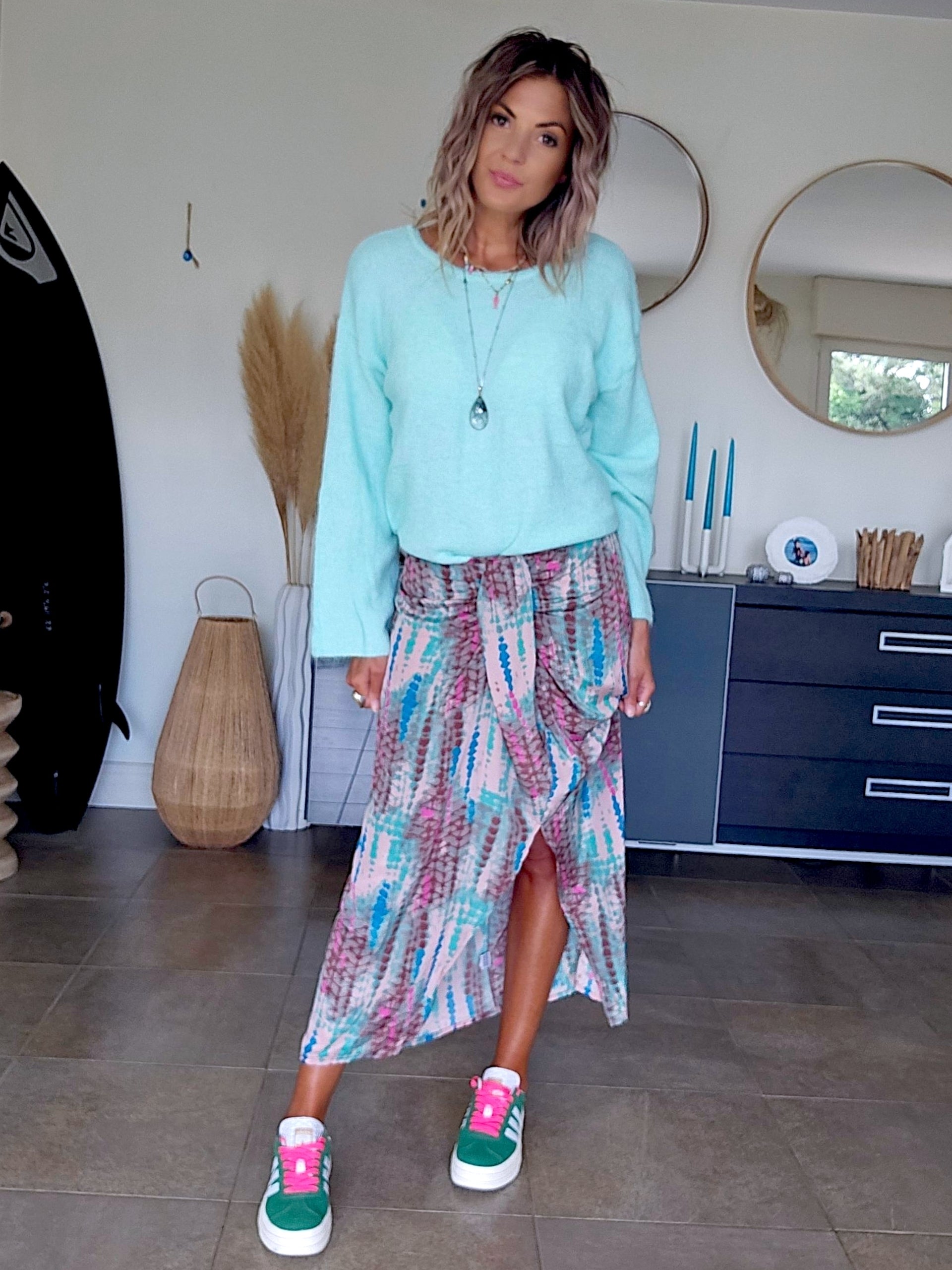 Pull glamour vert menthe