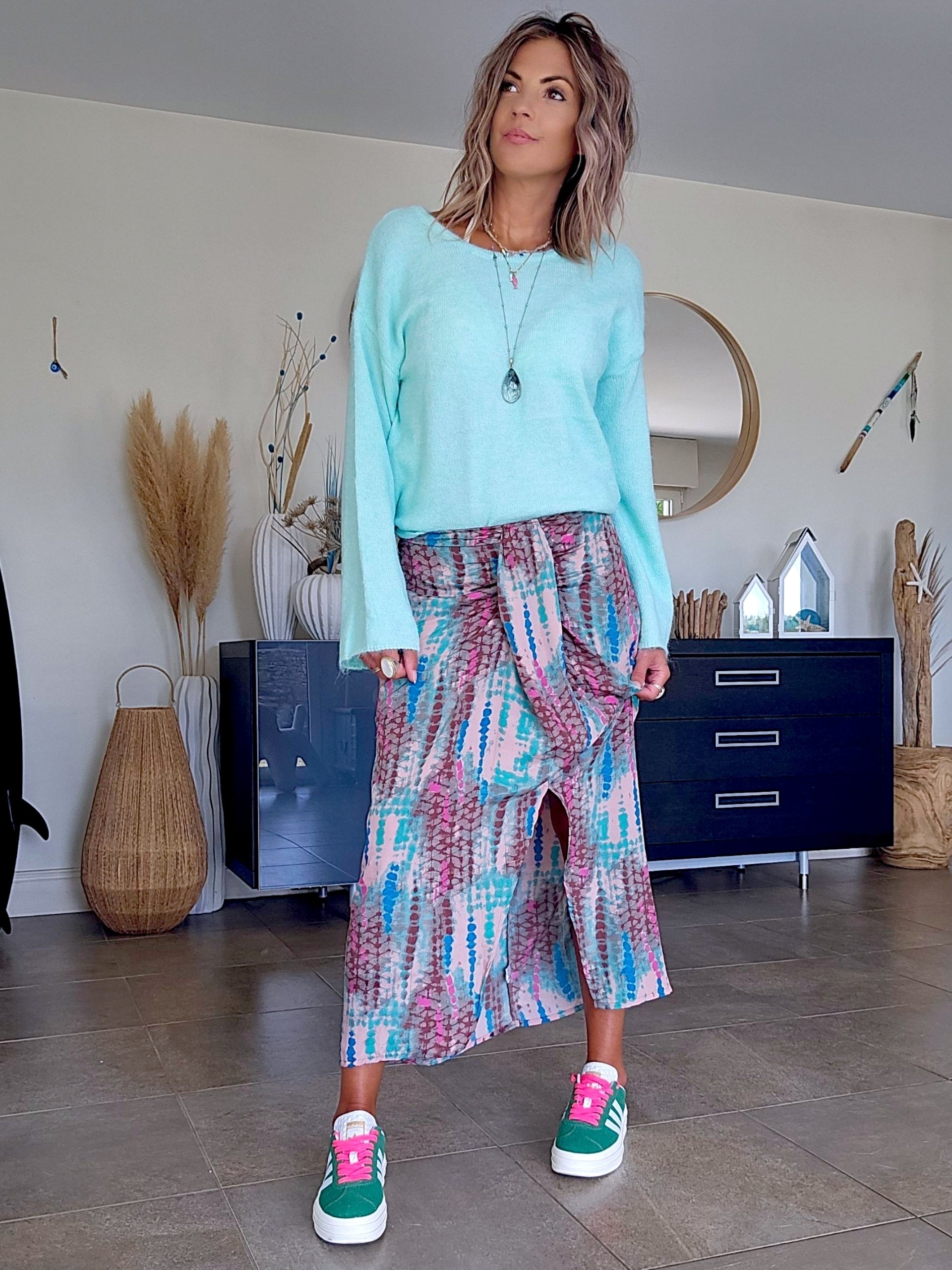 Pull glamour vert menthe
