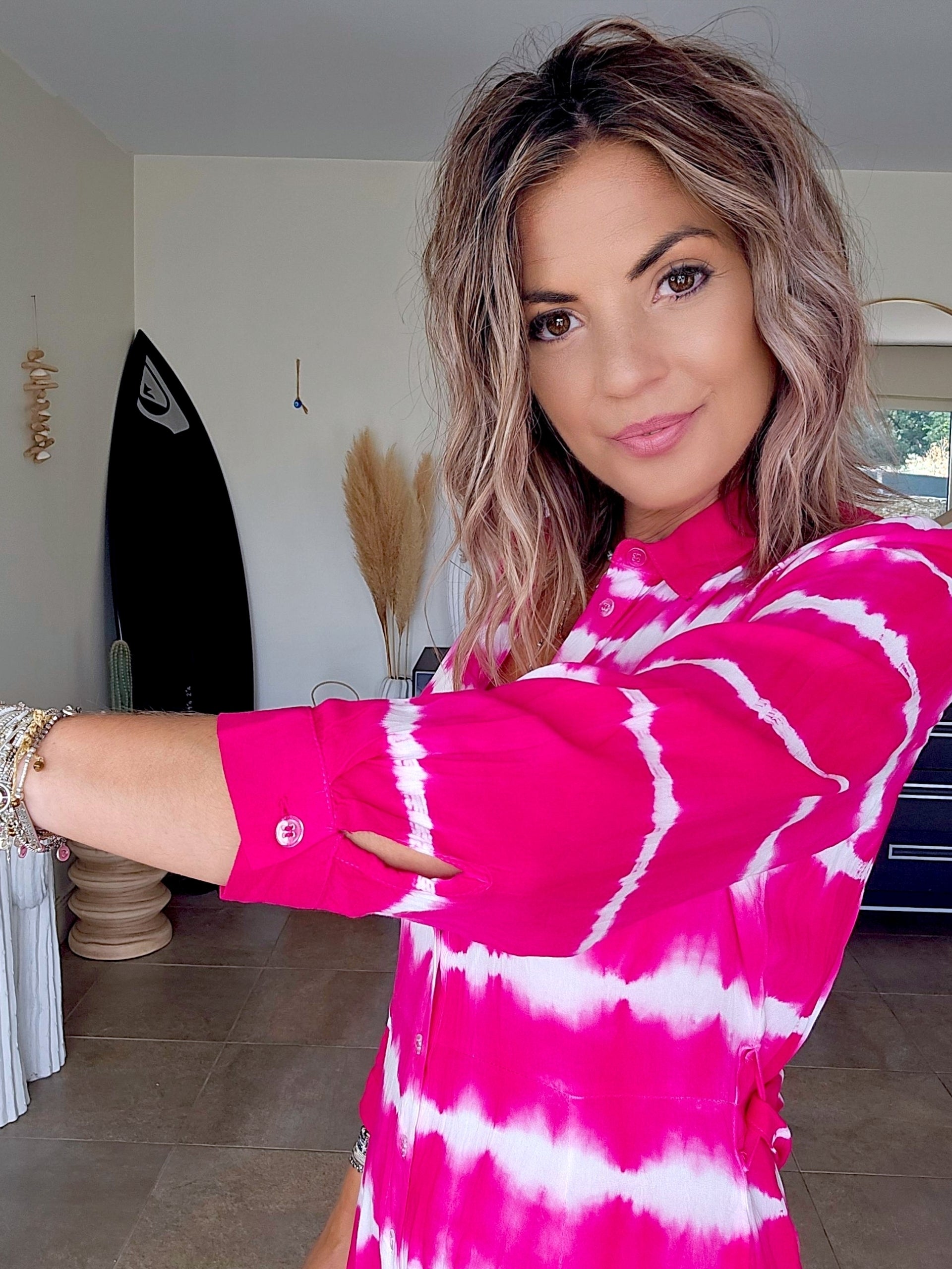 Robe tie and dye fuchsia