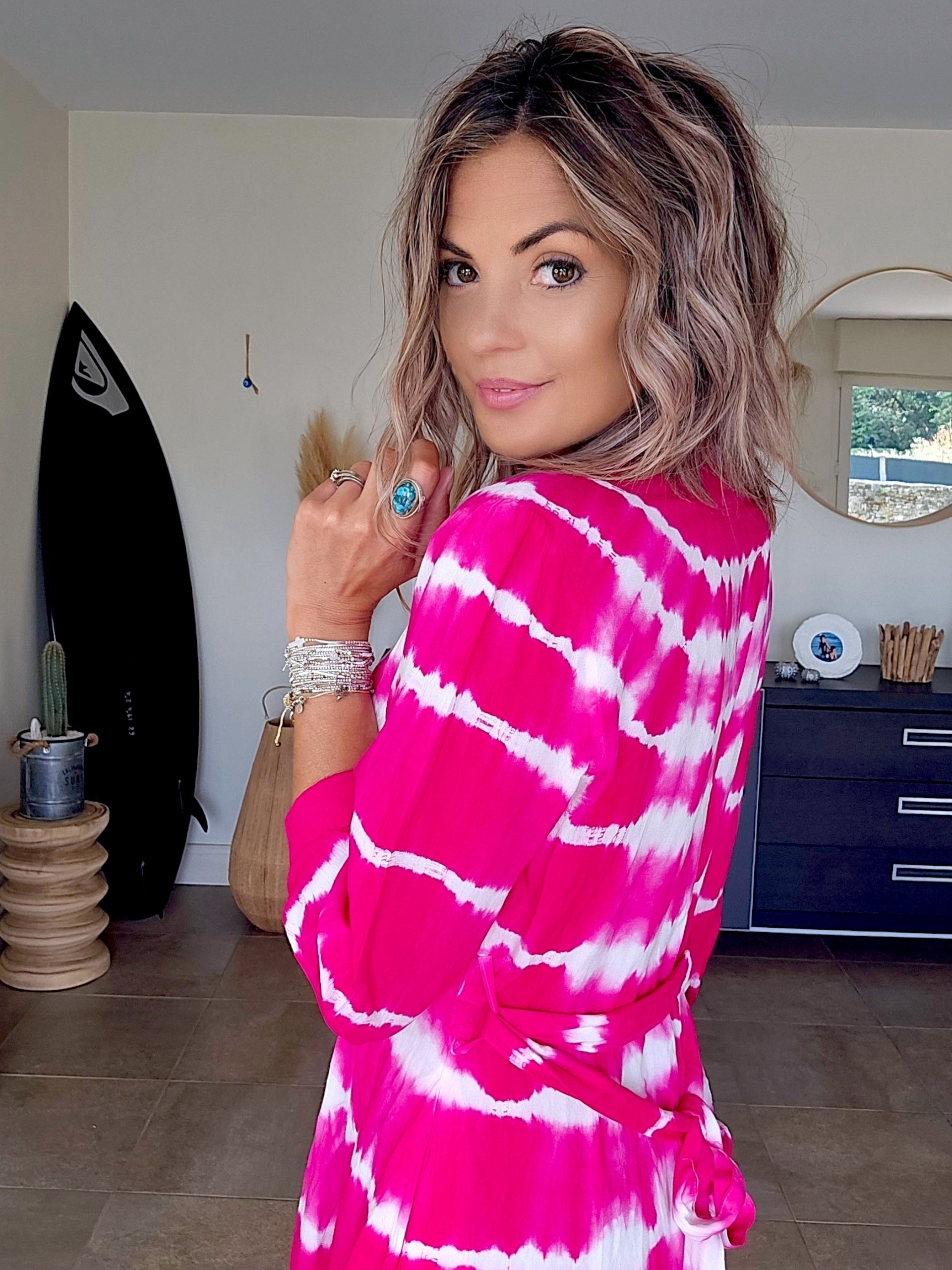 Robe tie and dye fuchsia