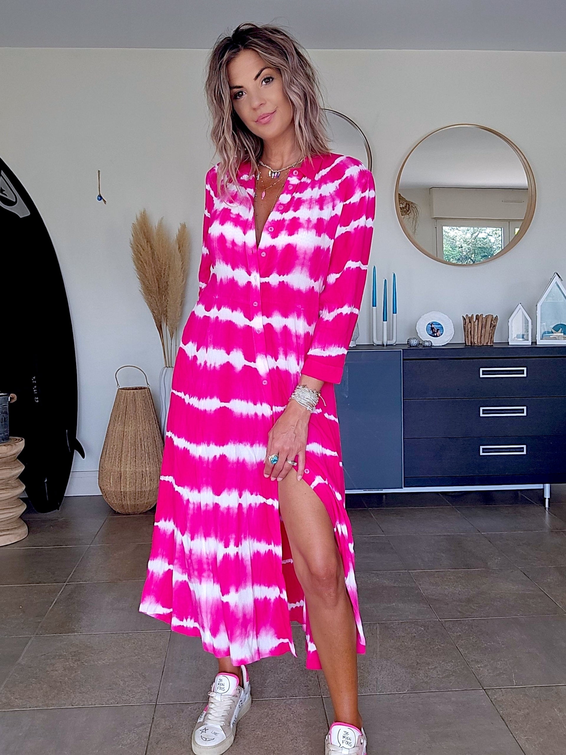 Robe tie and dye fuchsia