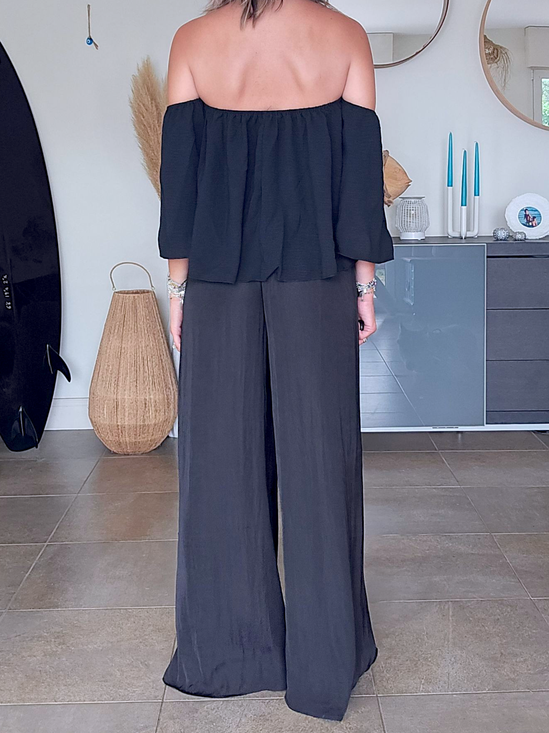 Pantalon black jambes larges